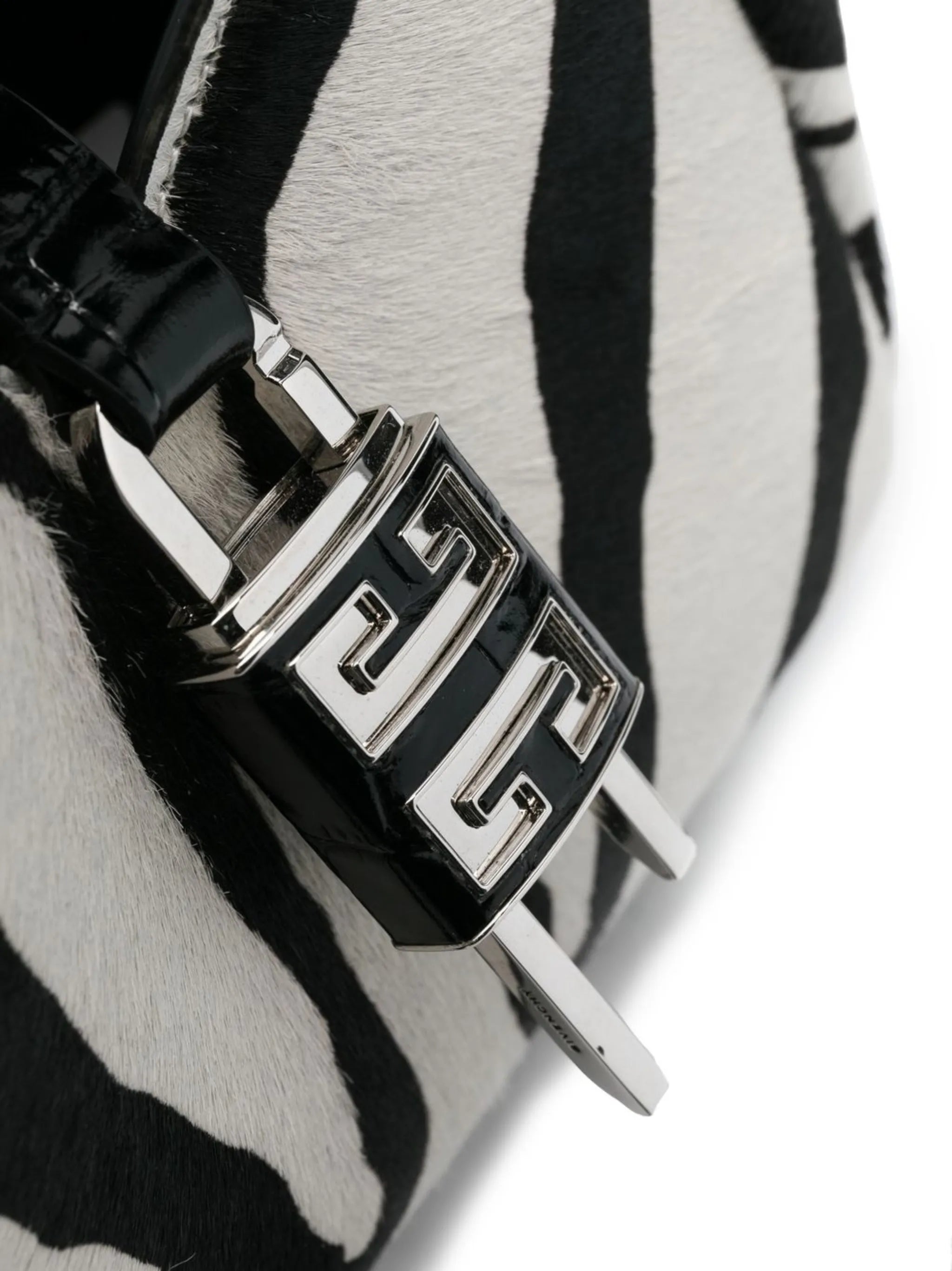 Black and White G-Hobo Zebra-Print Tote Bag