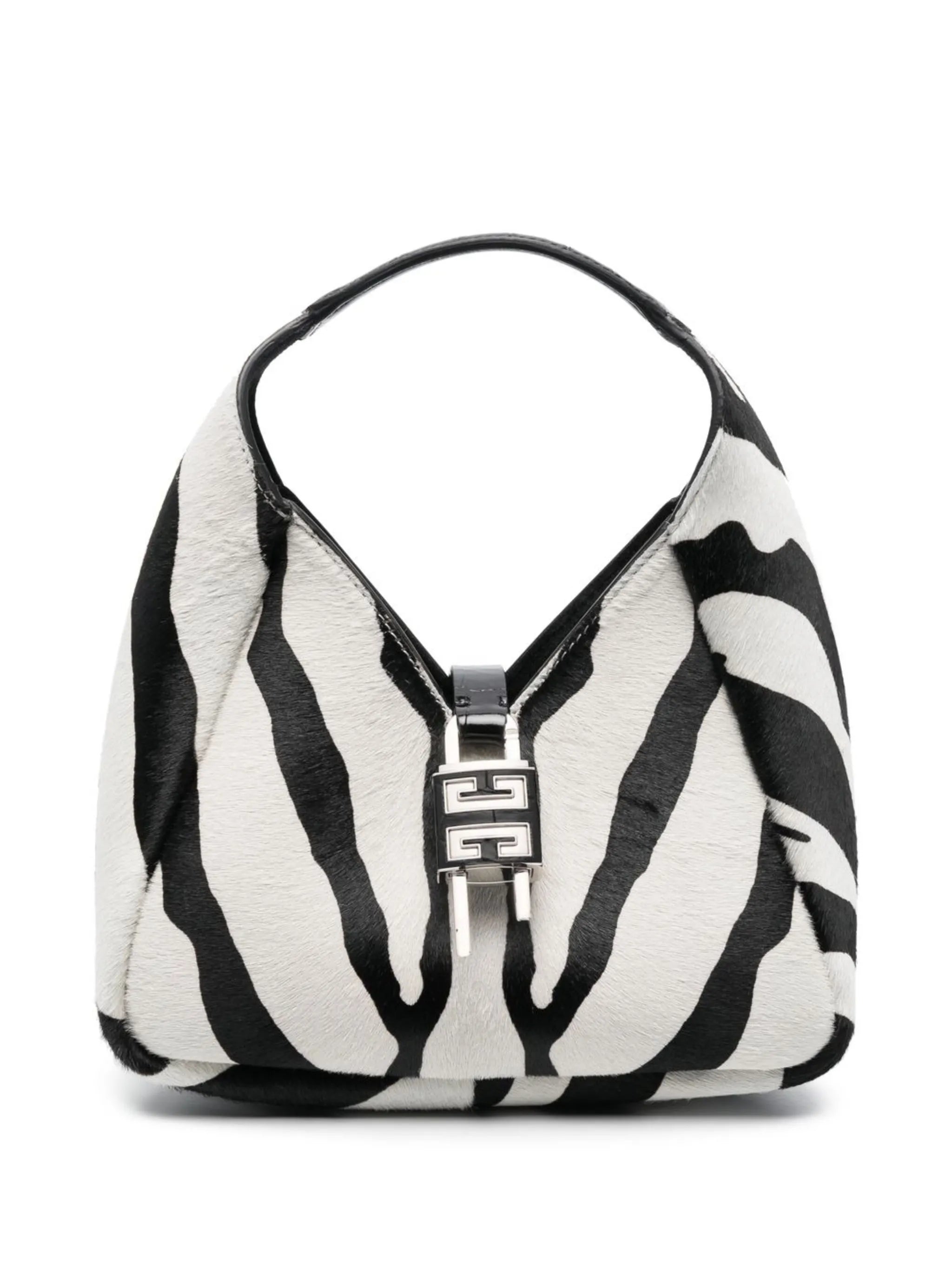 Black and White G-Hobo Zebra-Print Tote Bag
