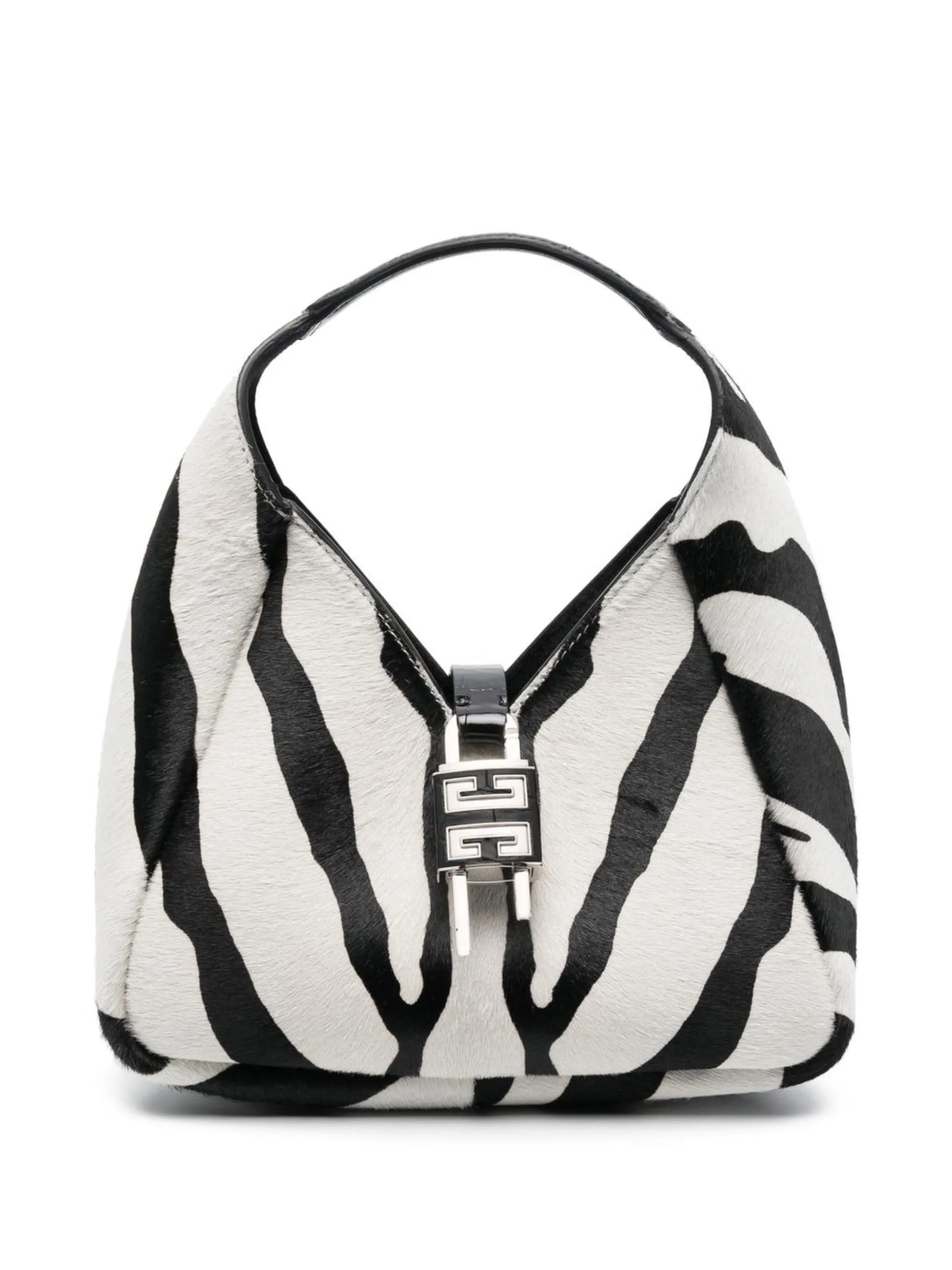 Black and White G-Hobo Zebra-Print Tote Bag