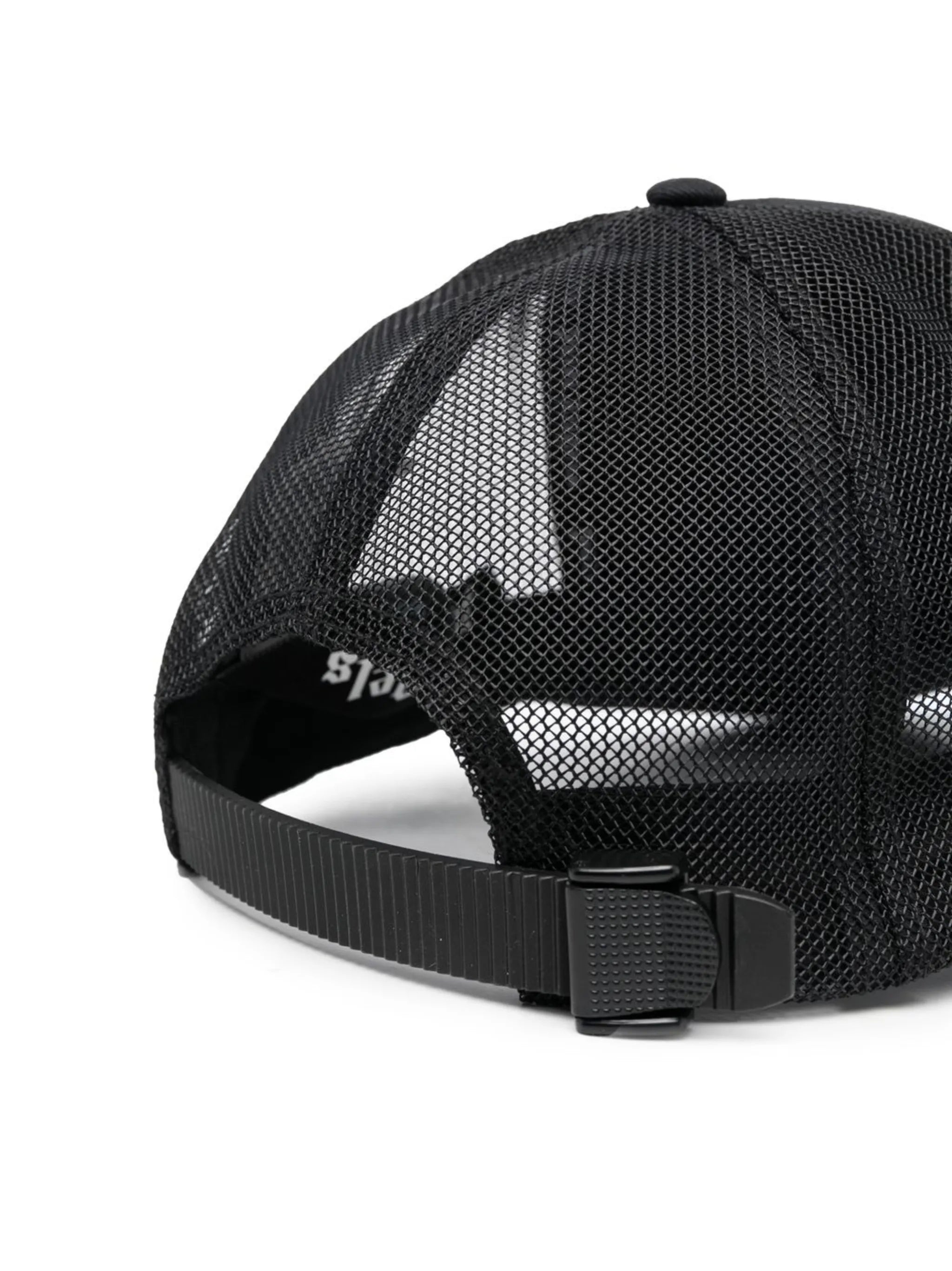 palm-print mesh-panel cap
