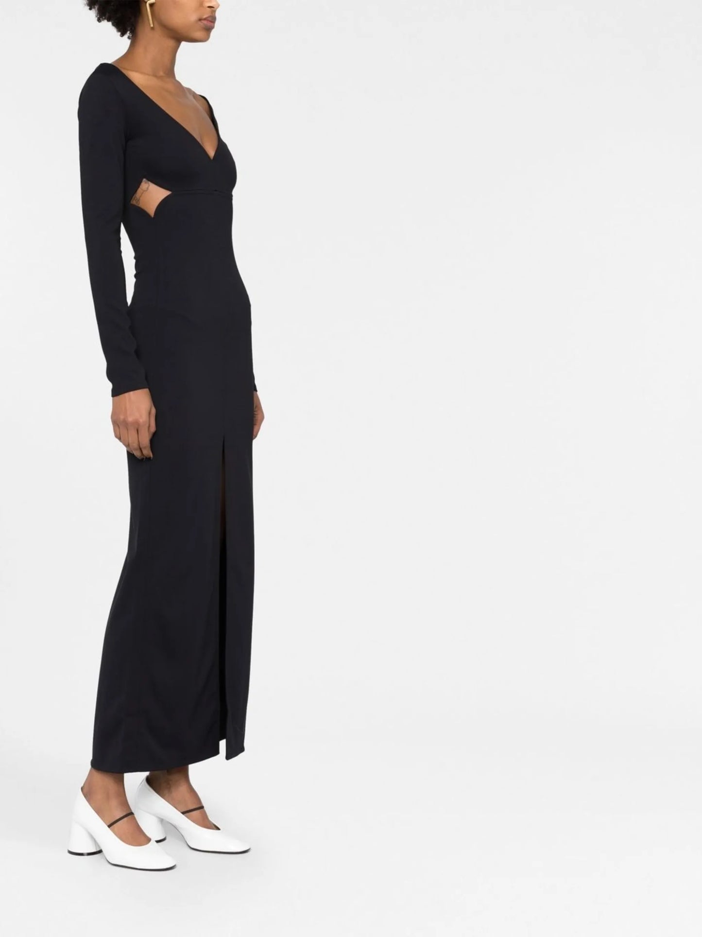 cut-out detail ribbed dress