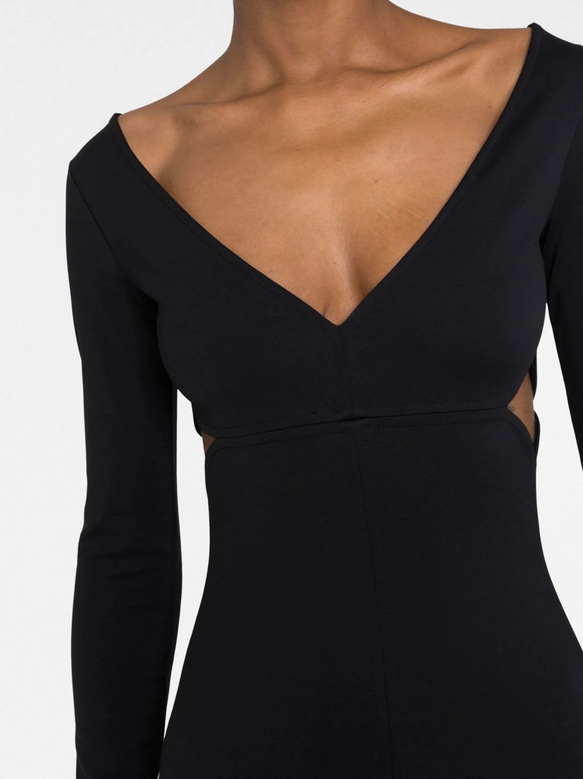 cut-out detail ribbed dress