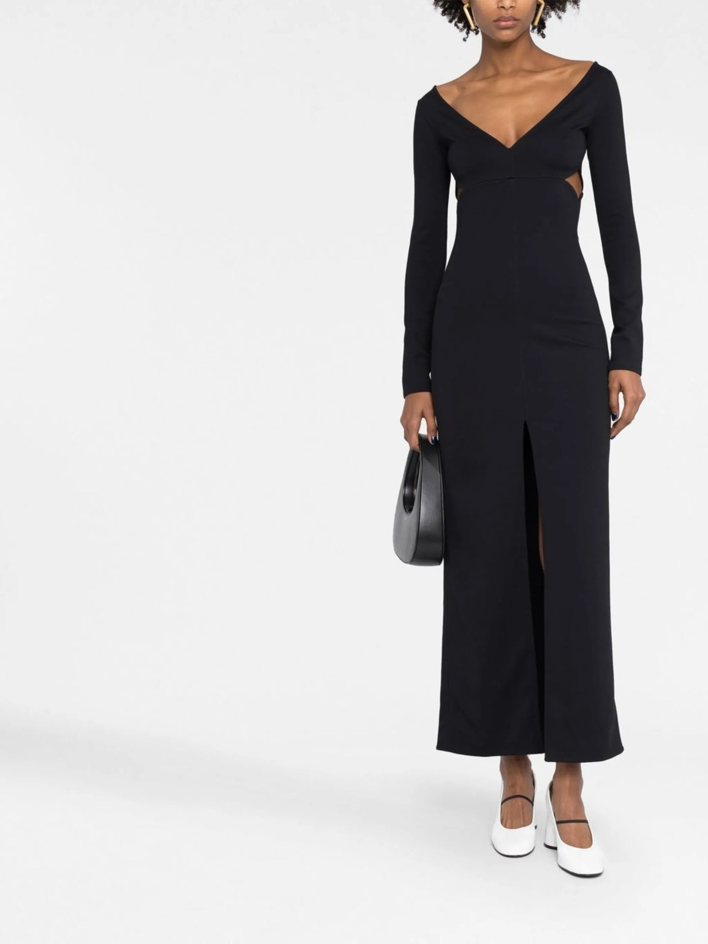 cut-out detail ribbed dress