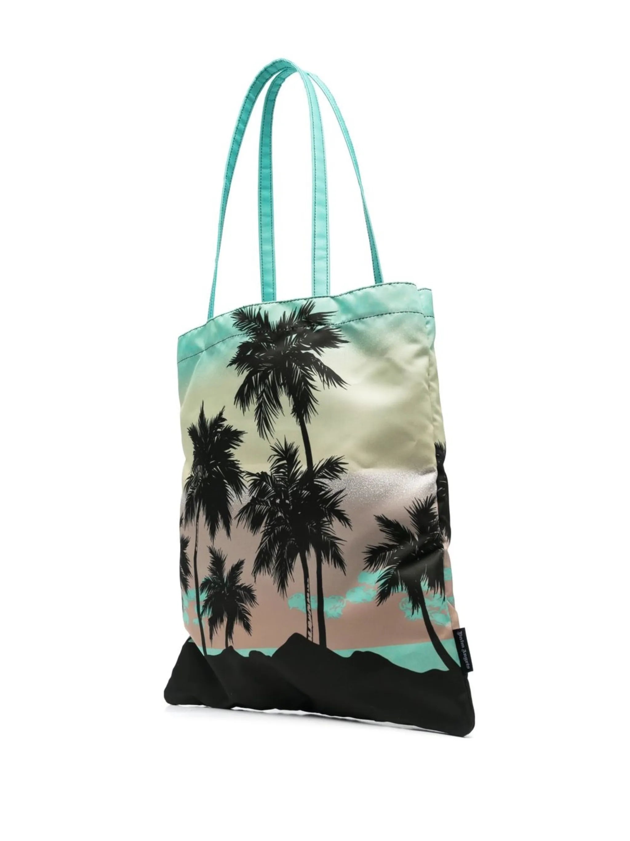 palm tree-print tote bag