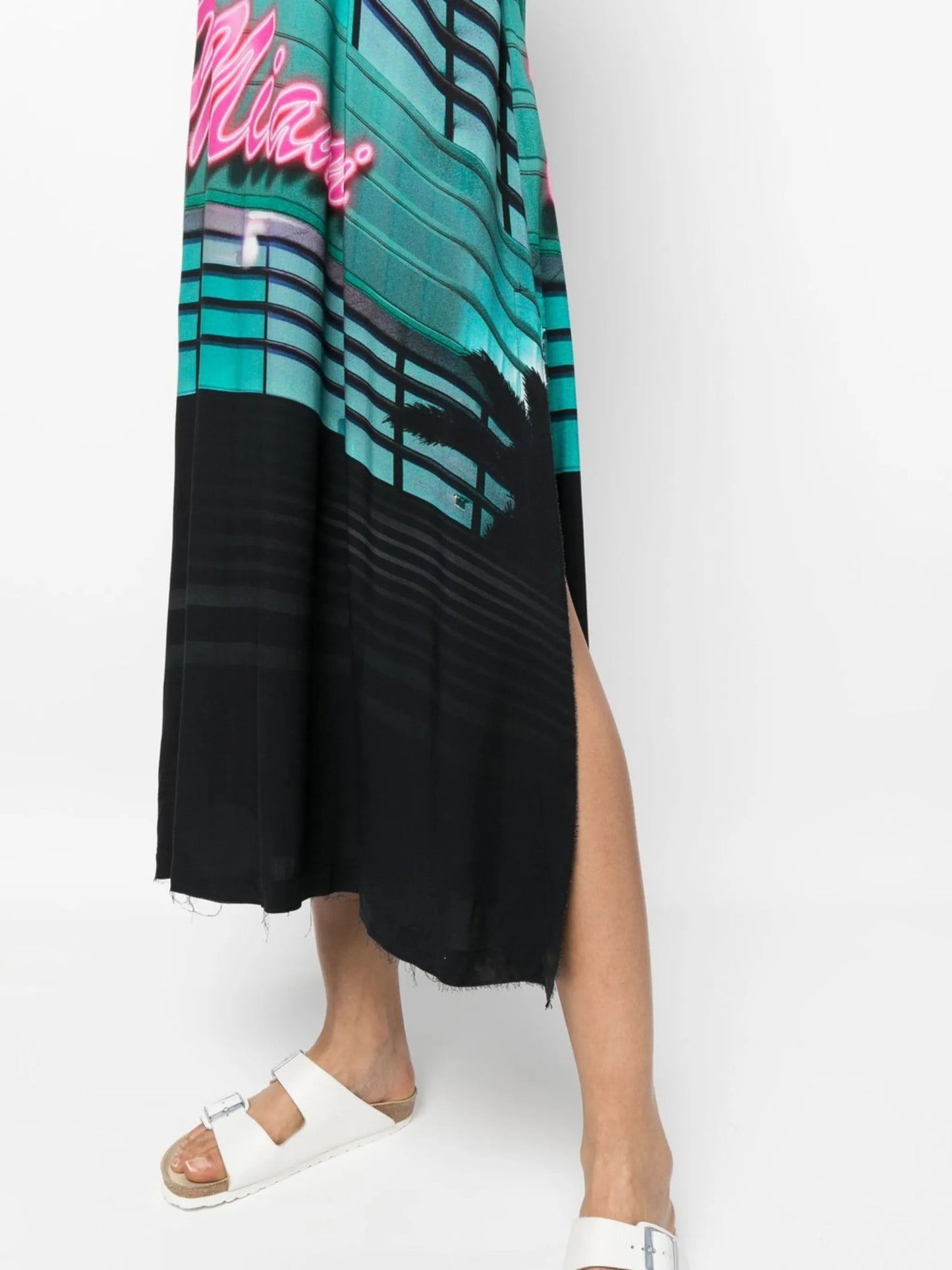 Miami graphic-print midi dress