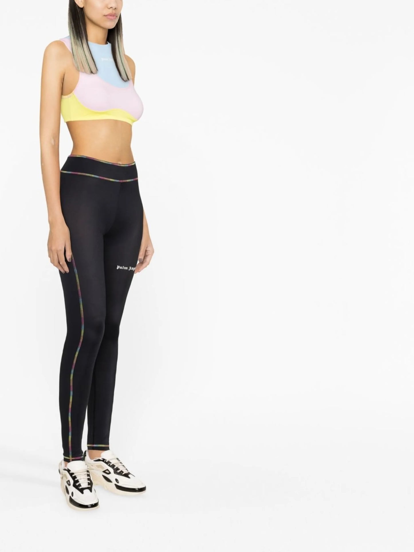 Miami rainbow-stitch leggings