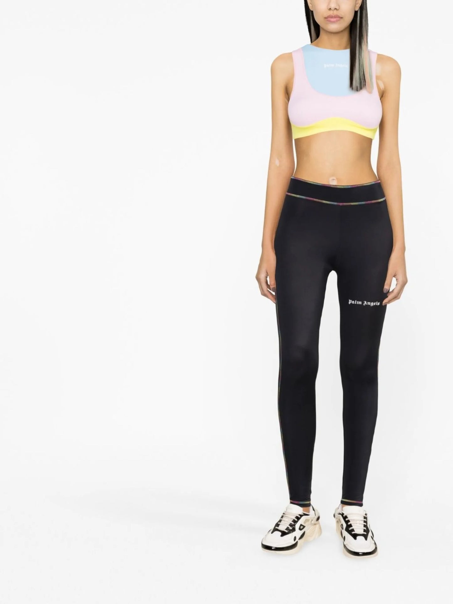 Miami rainbow-stitch leggings