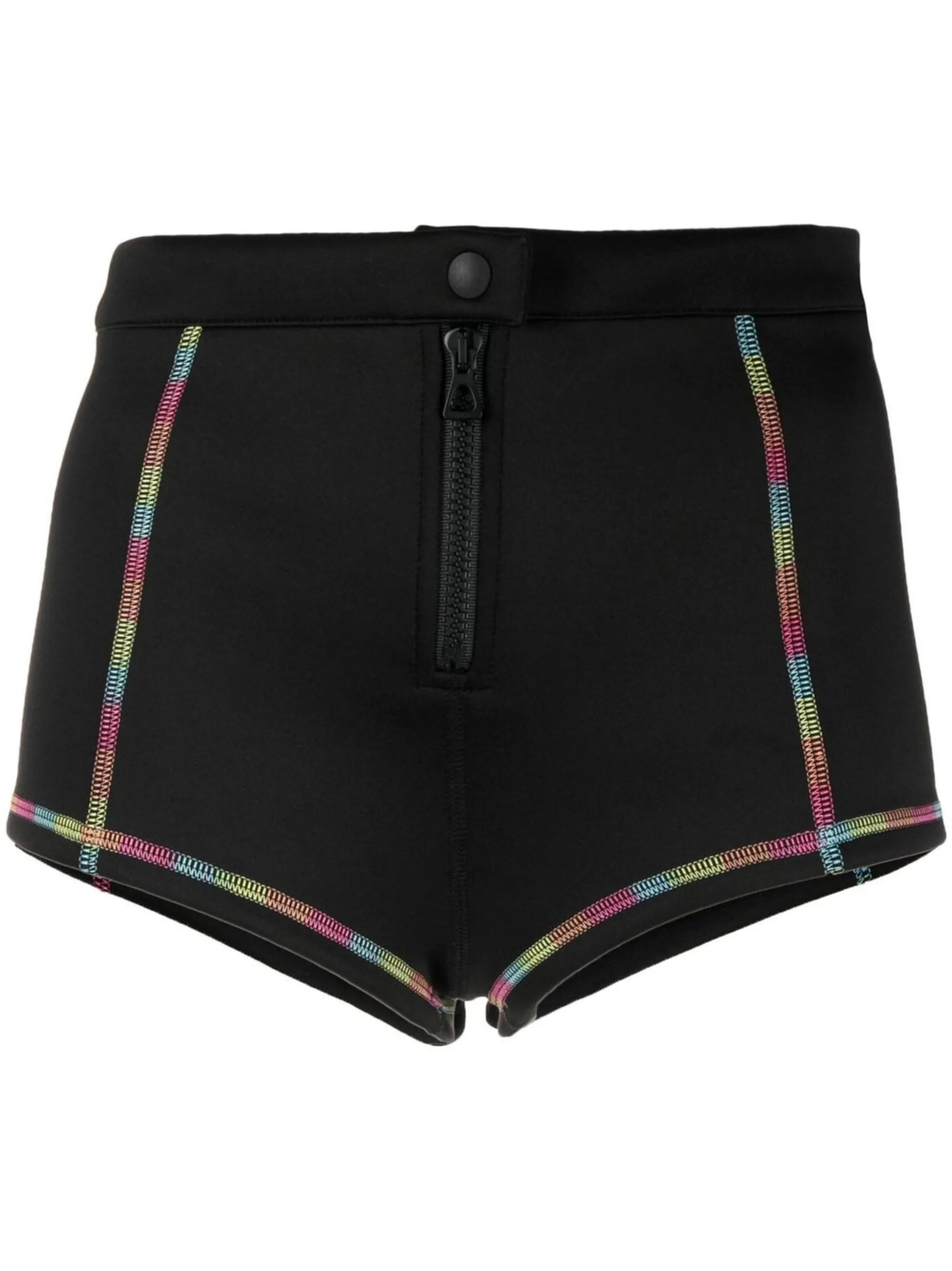 rainbow-stitched logo-print surf shorts