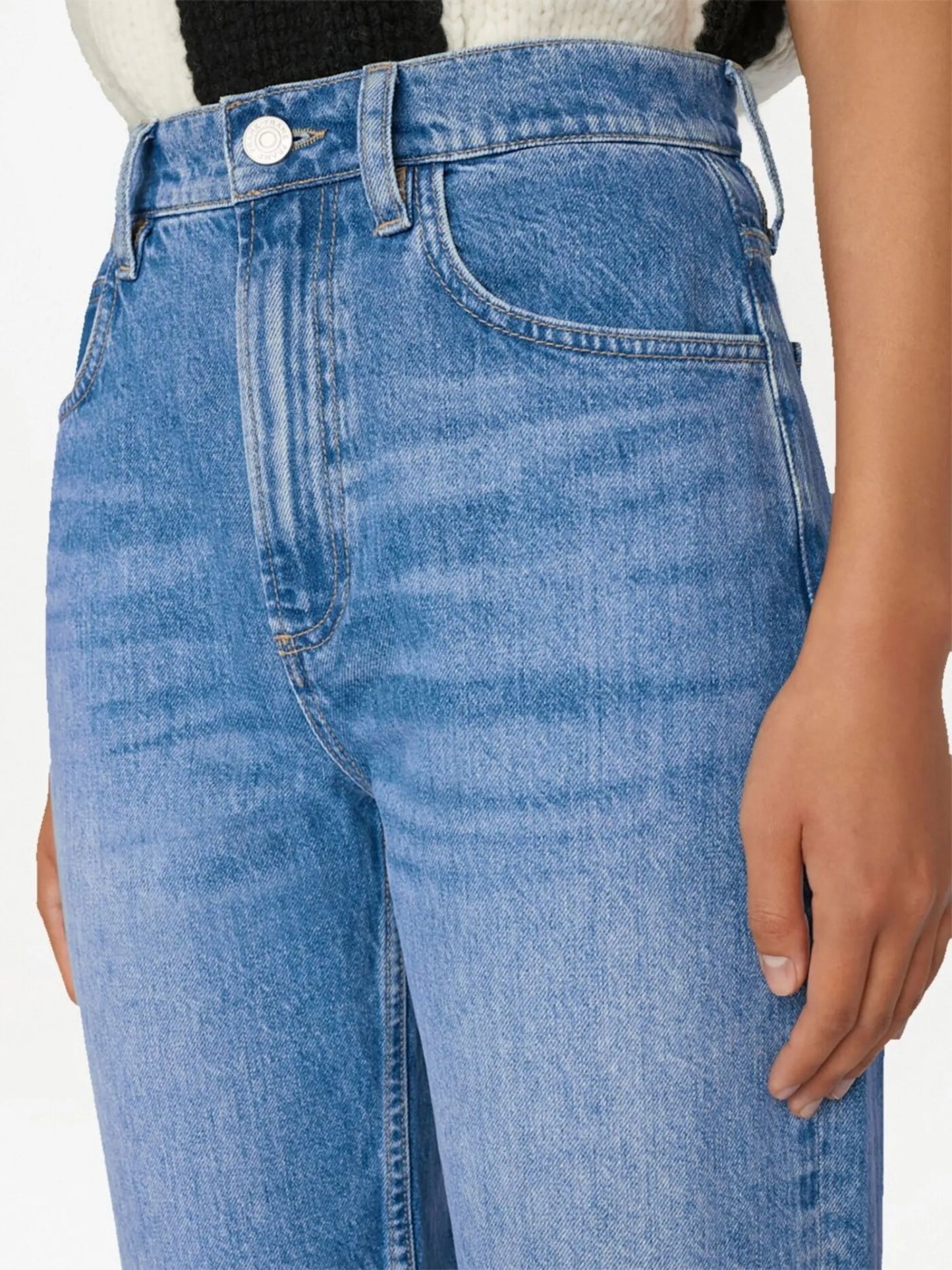 faded straight-leg jeans
