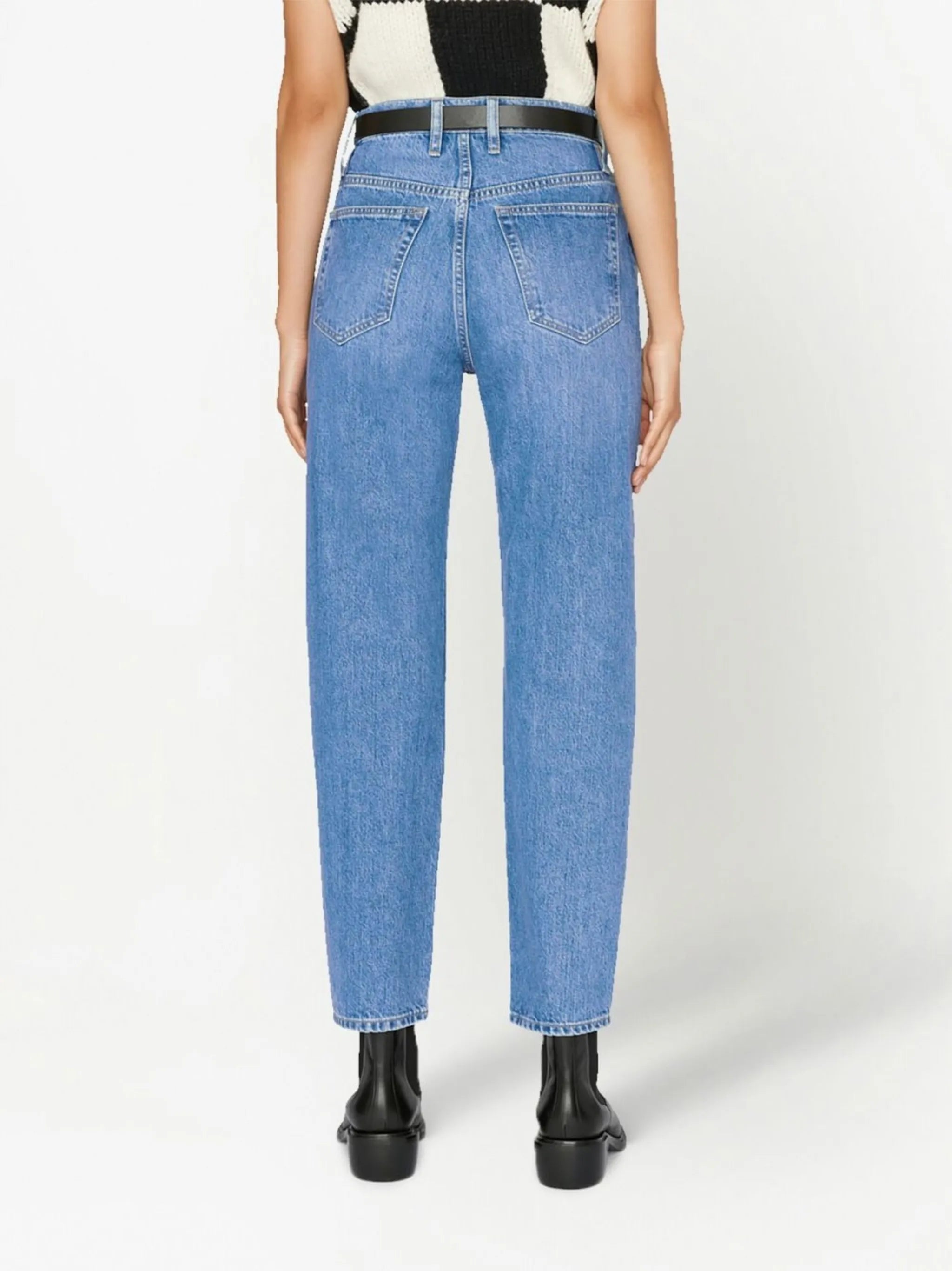 faded straight-leg jeans