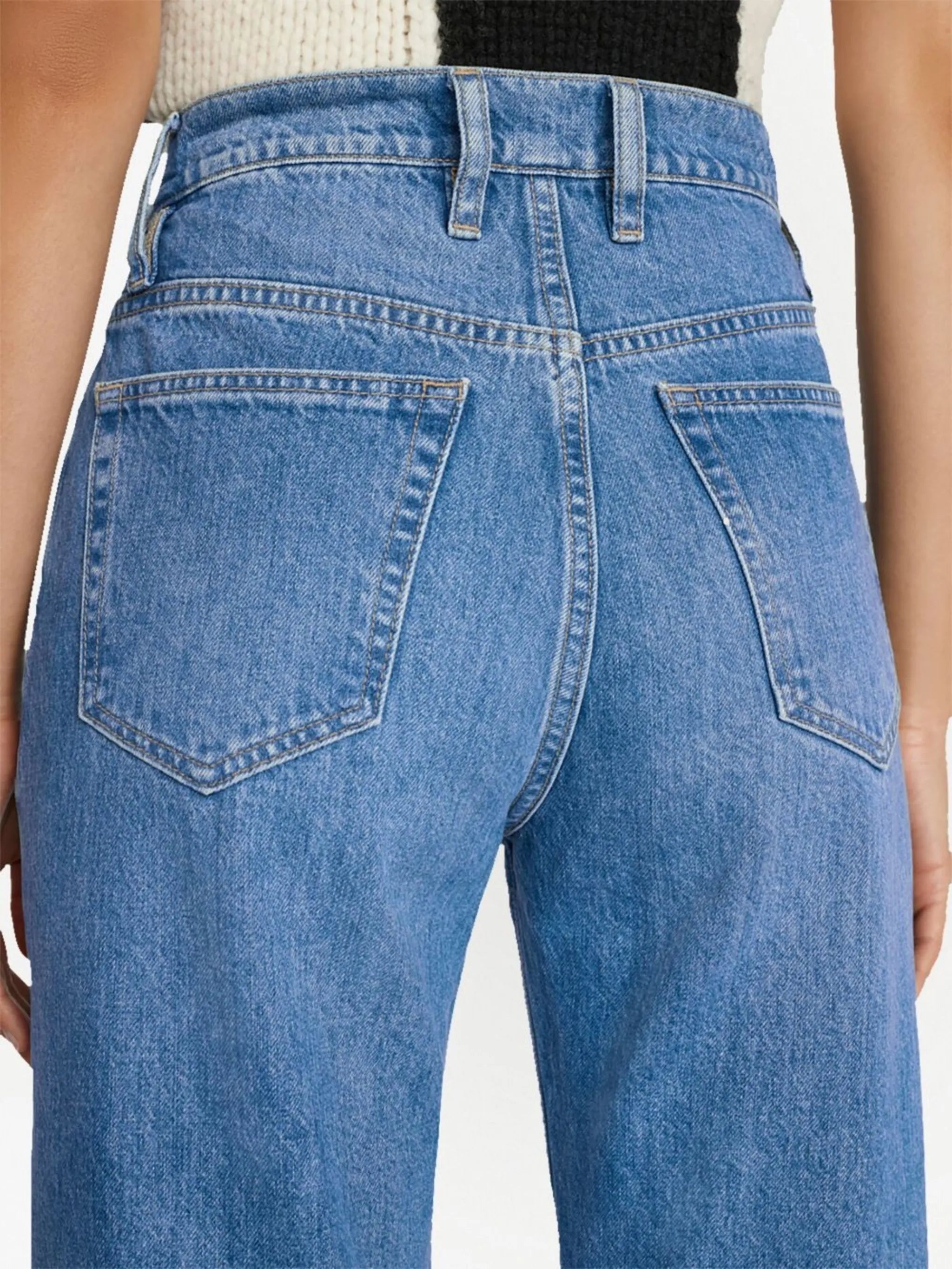 faded straight-leg jeans