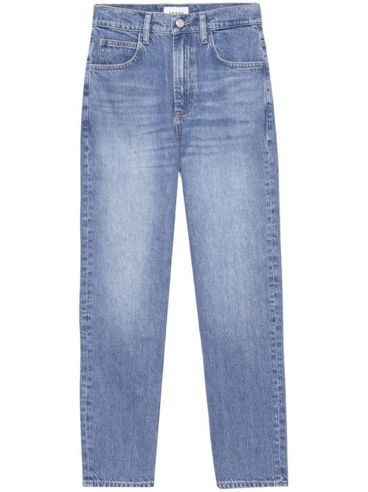 faded straight-leg jeans