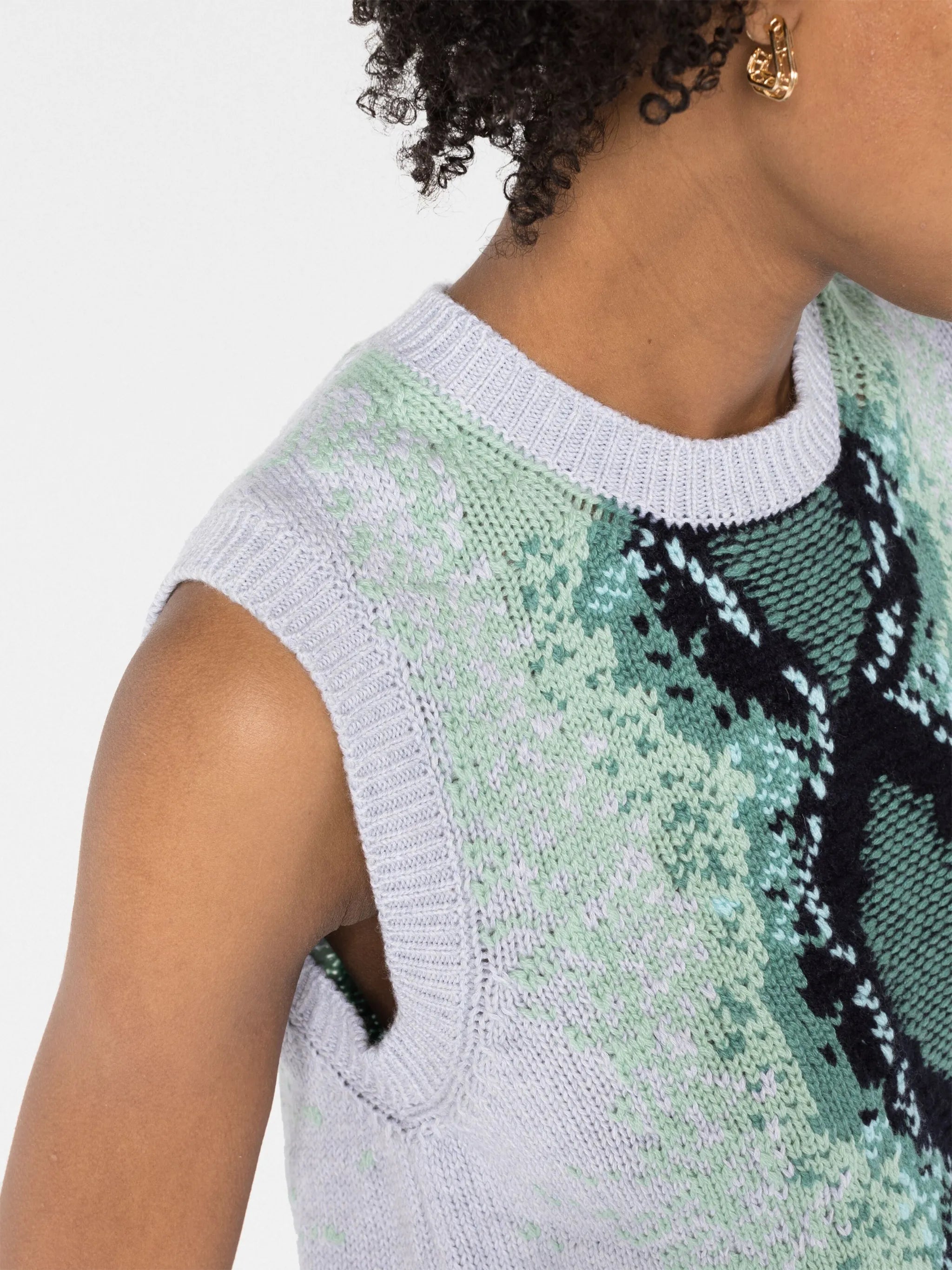 python intarsia-knit sweater vest