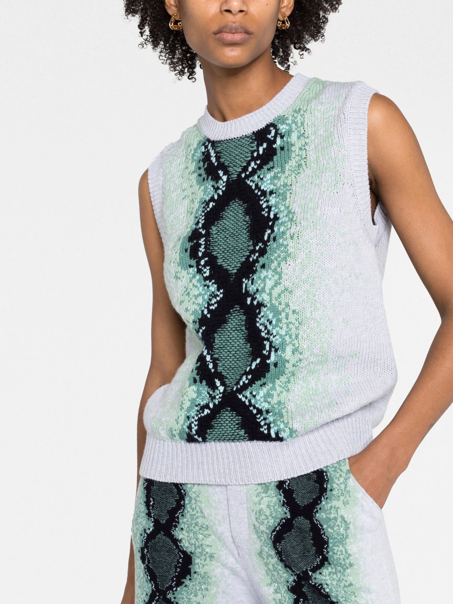 python intarsia-knit sweater vest