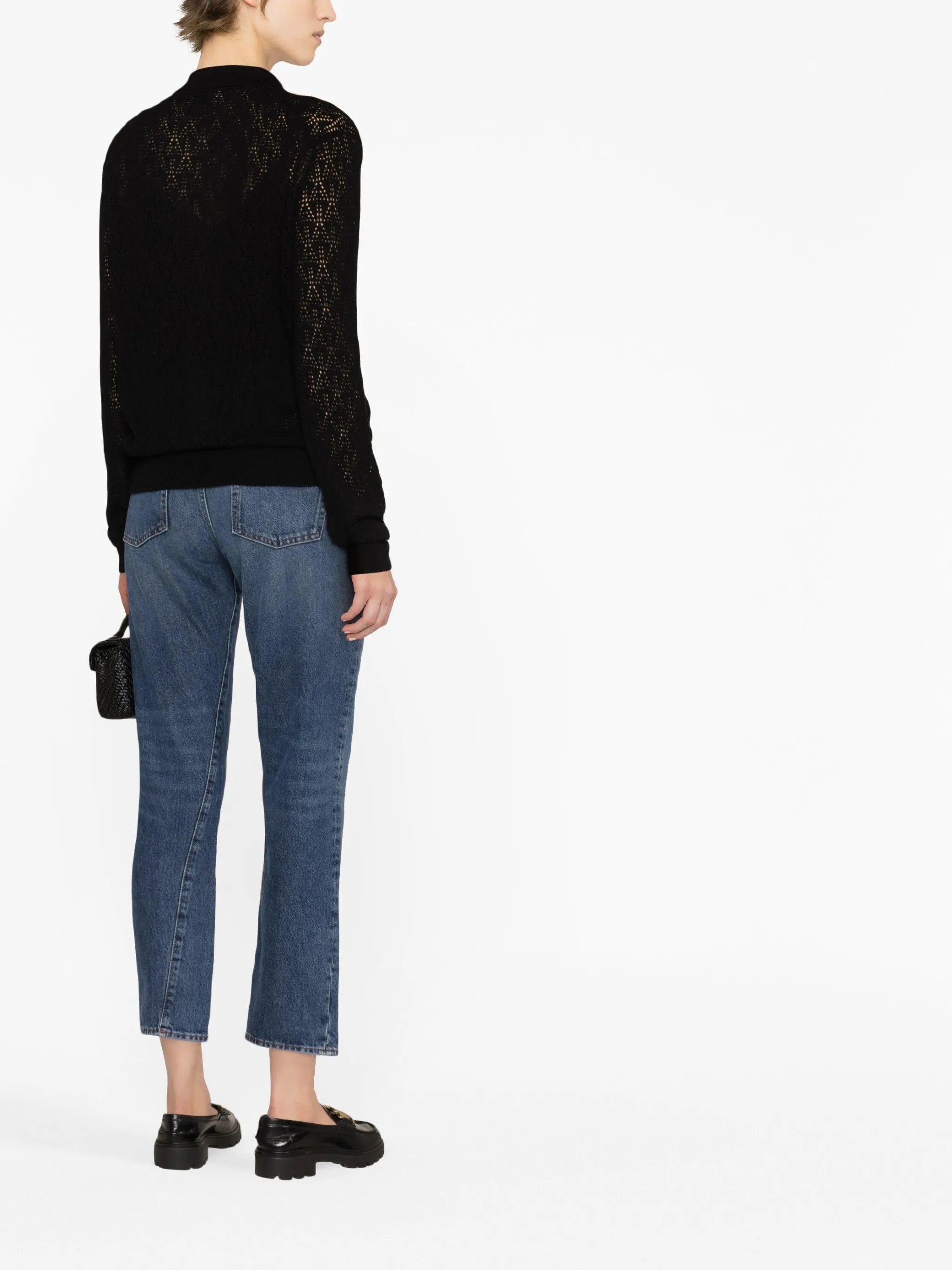 pointelle-knit cashmere top