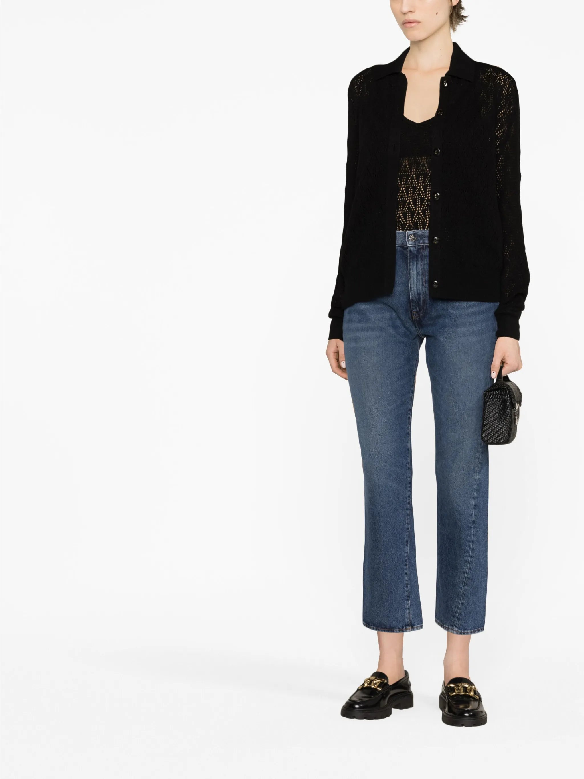 pointelle-knit cashmere top