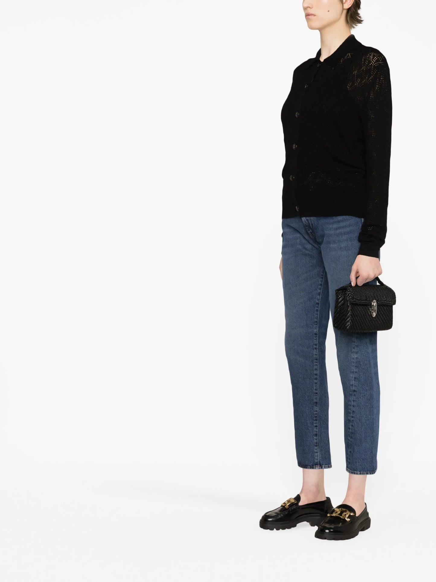 pointelle-knit cashmere top