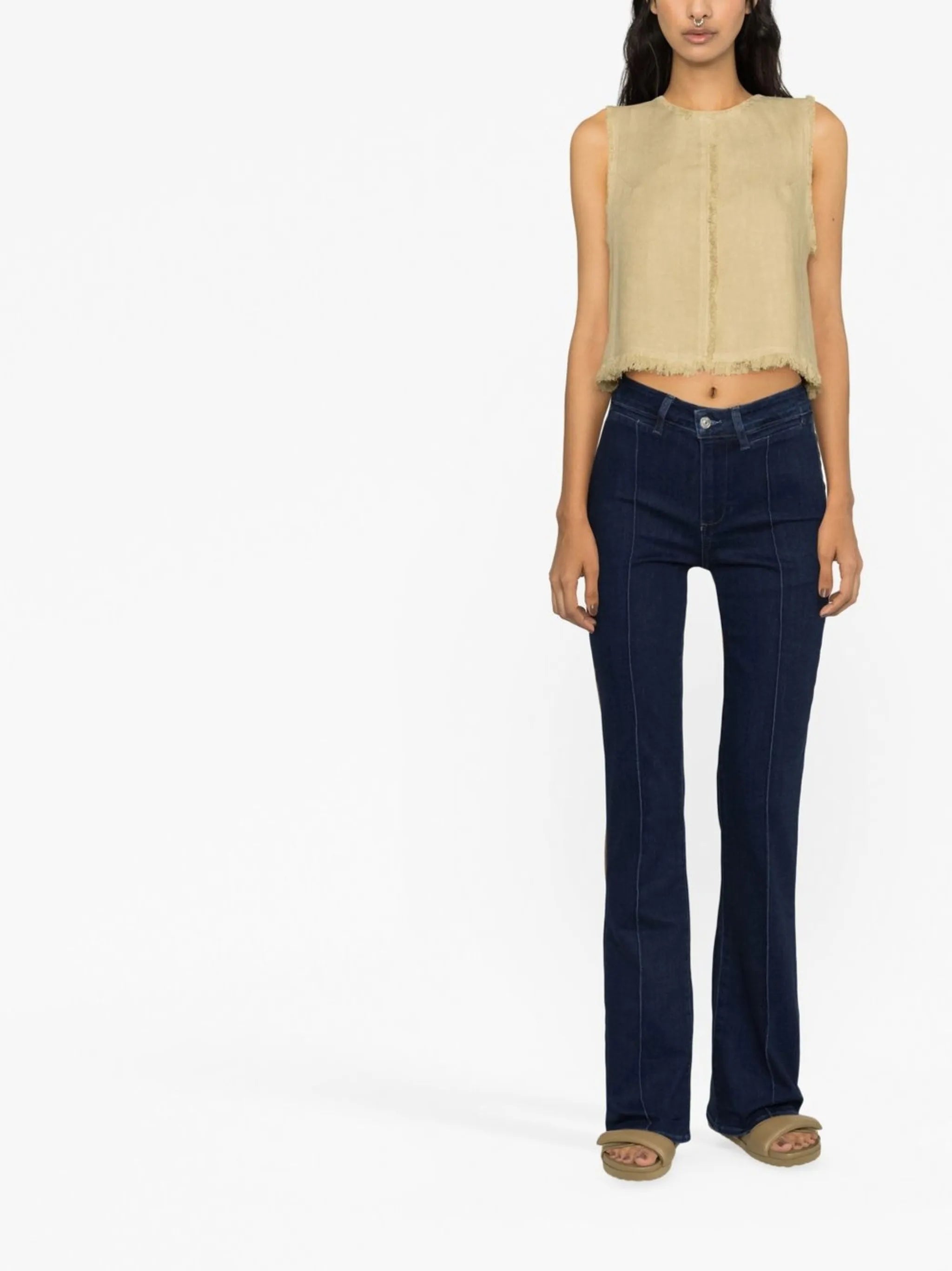 high-rise flared jeans