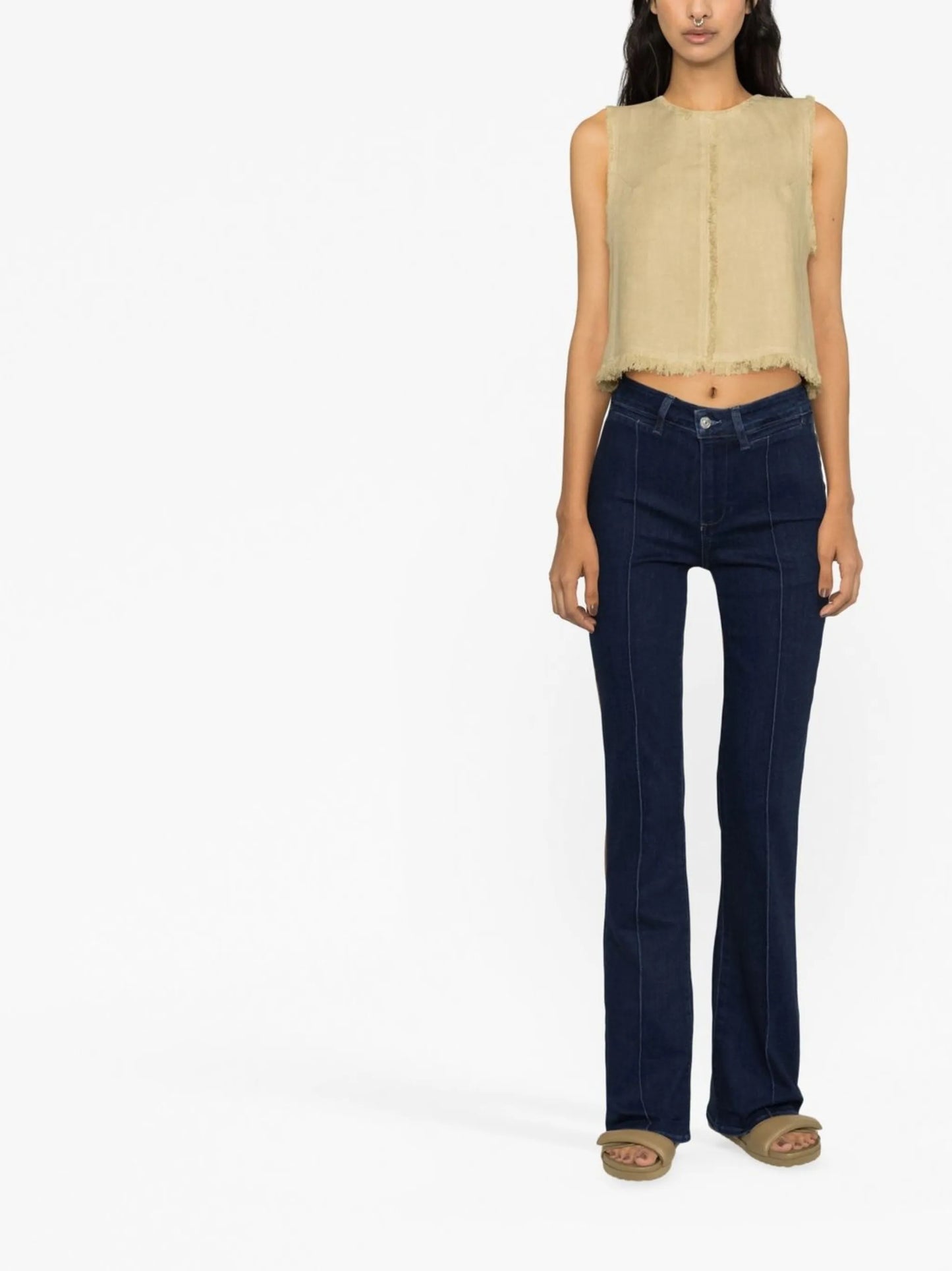 high-rise flared jeans