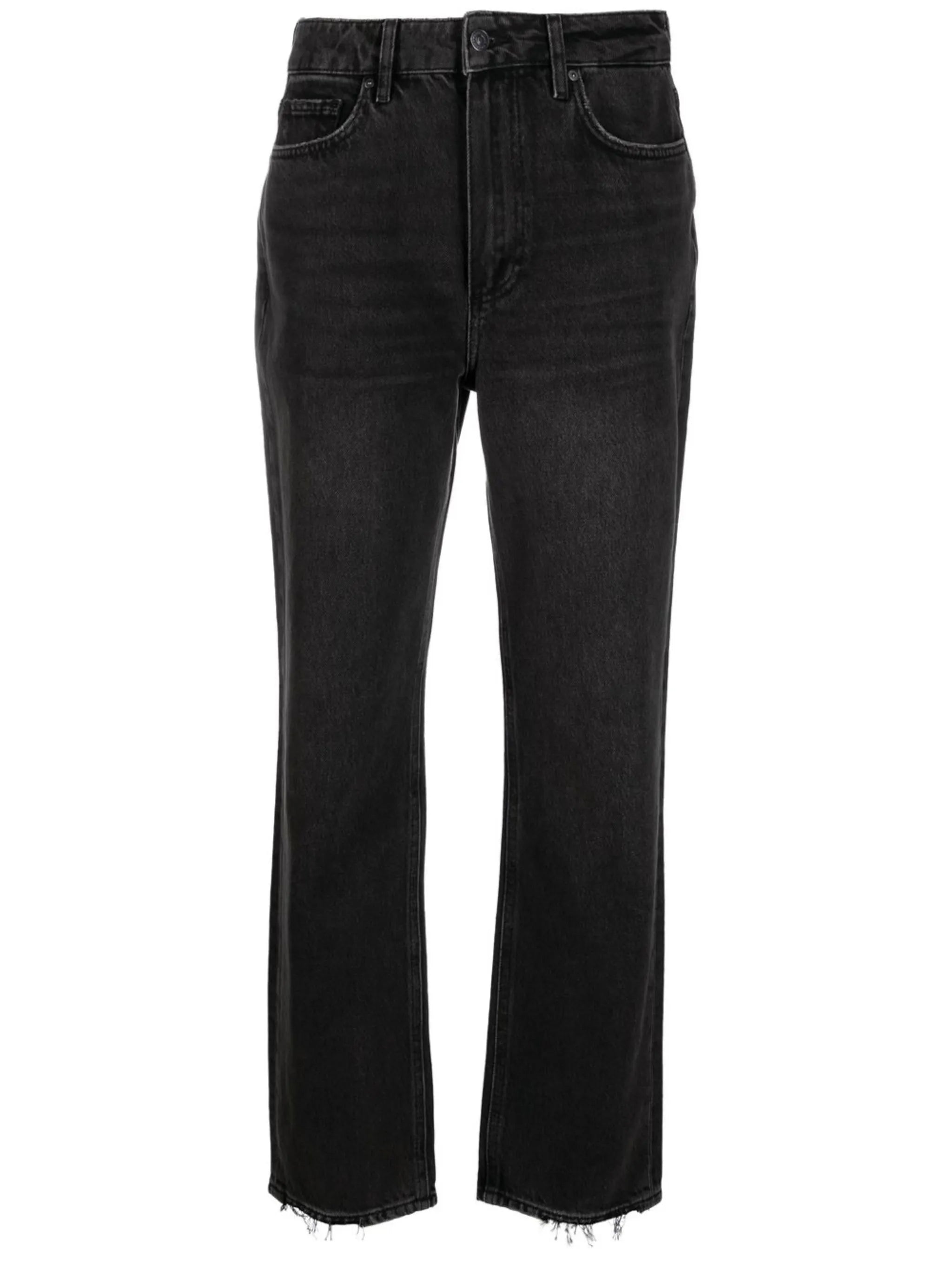 high-rise straight-leg jeans