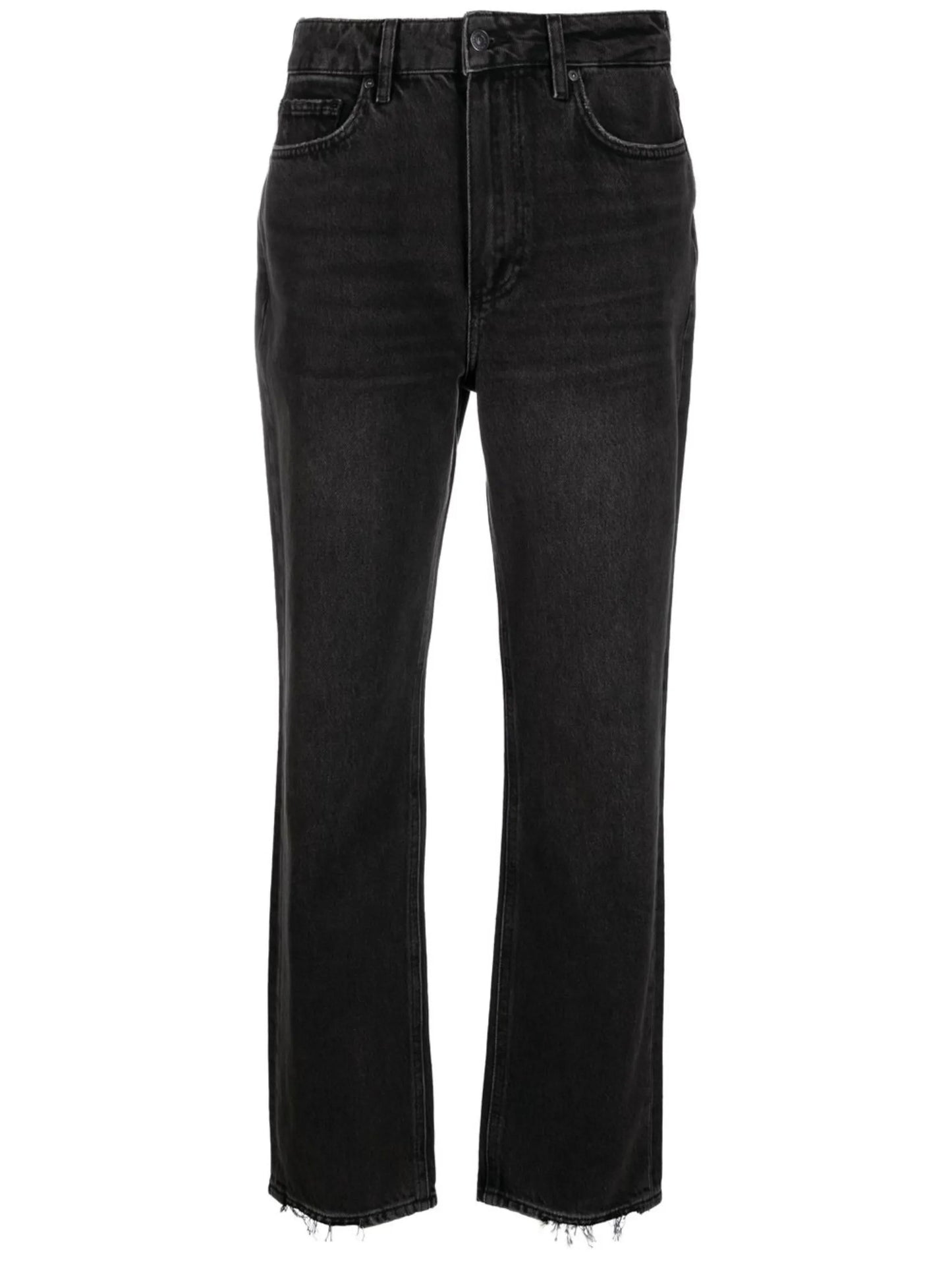 high-rise straight-leg jeans