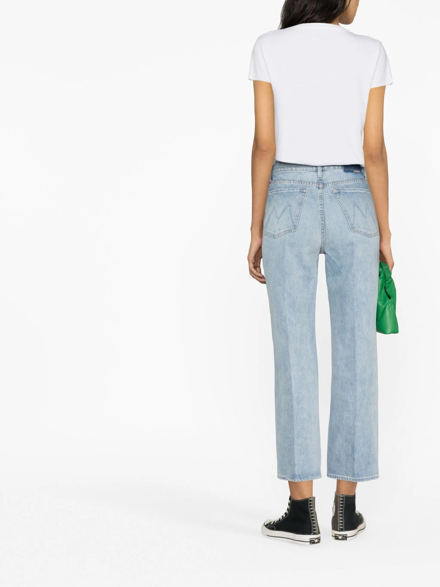 logo-patch cropped jeans