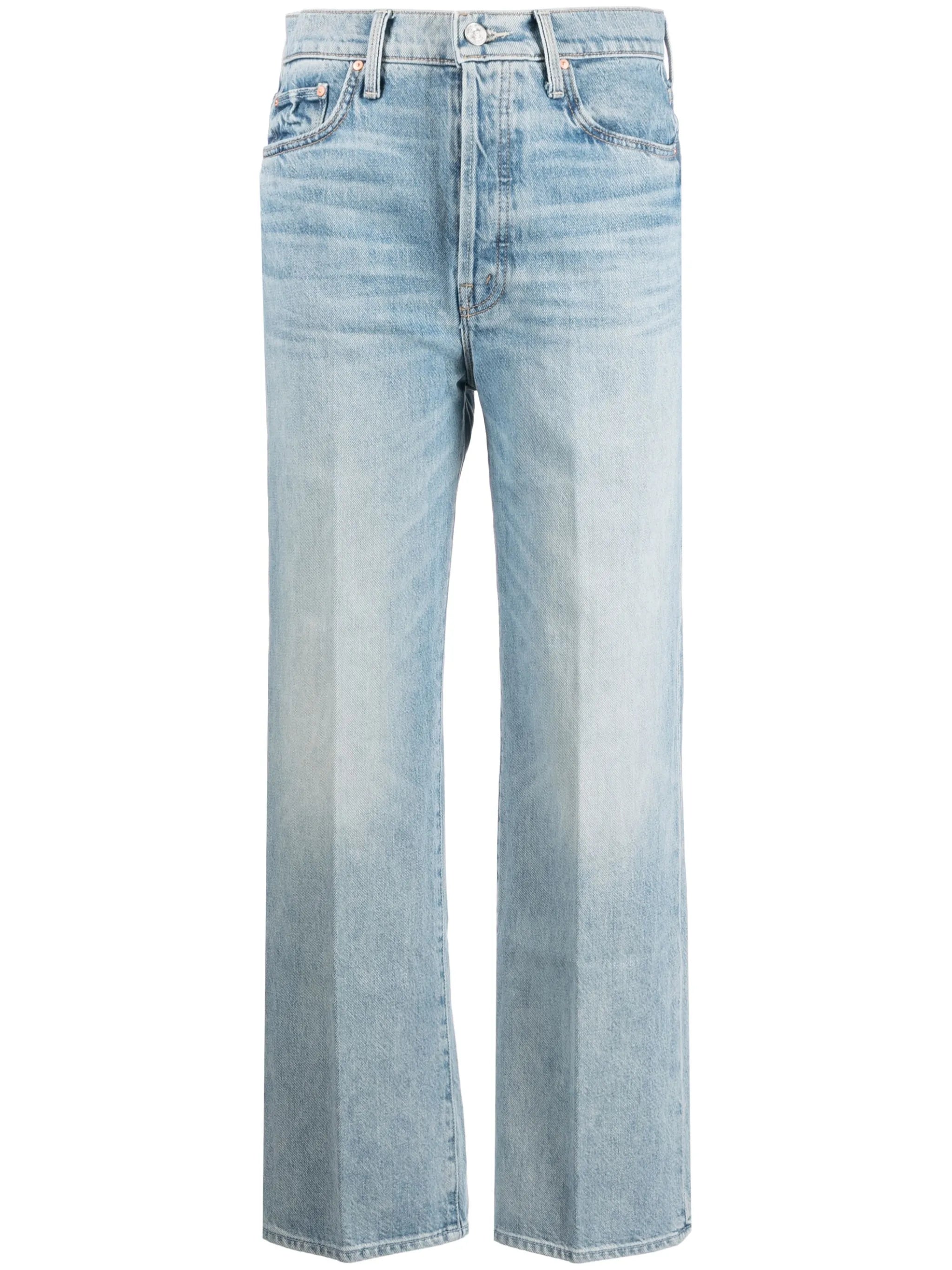 logo-patch cropped jeans