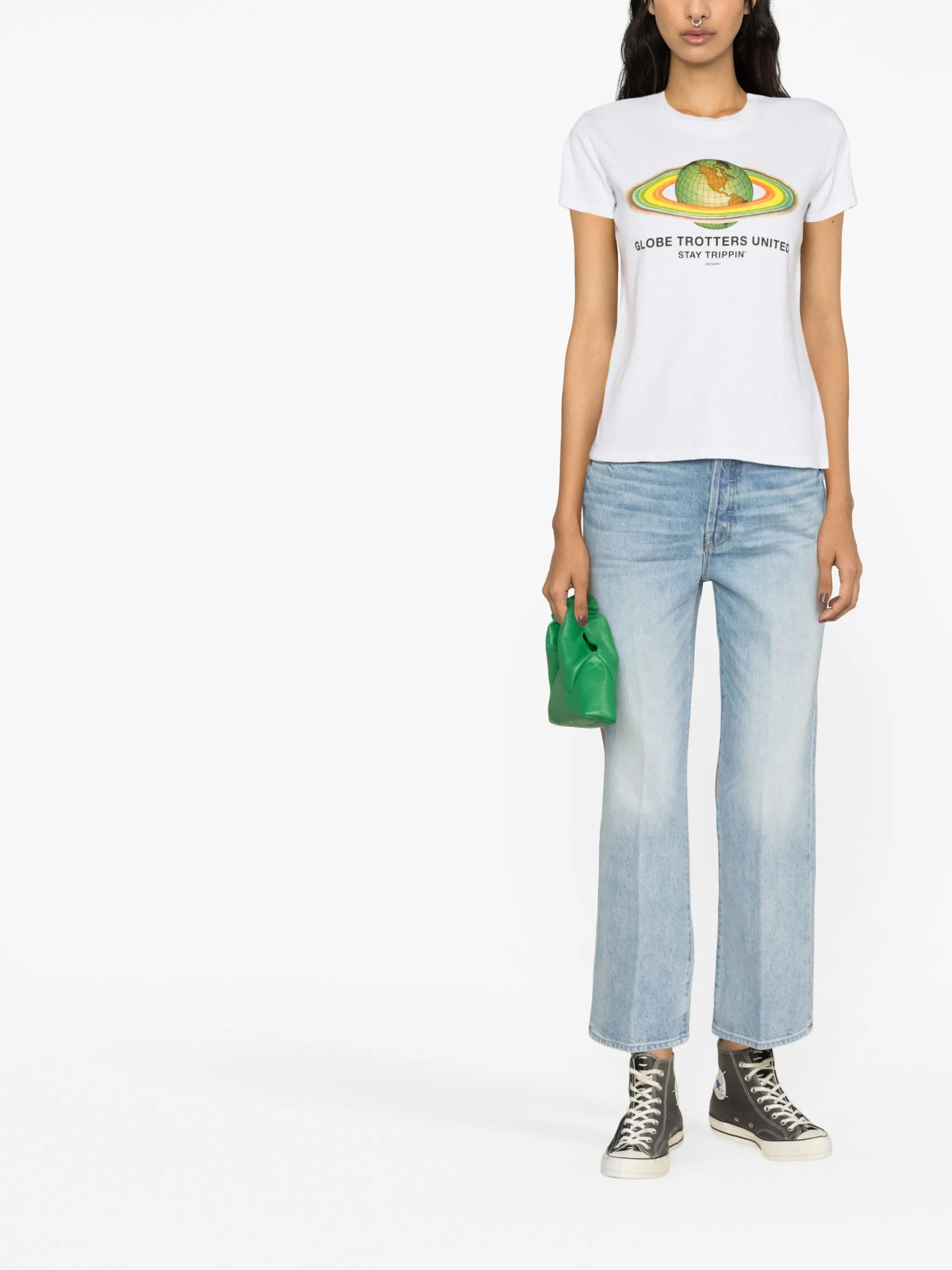 logo-patch cropped jeans
