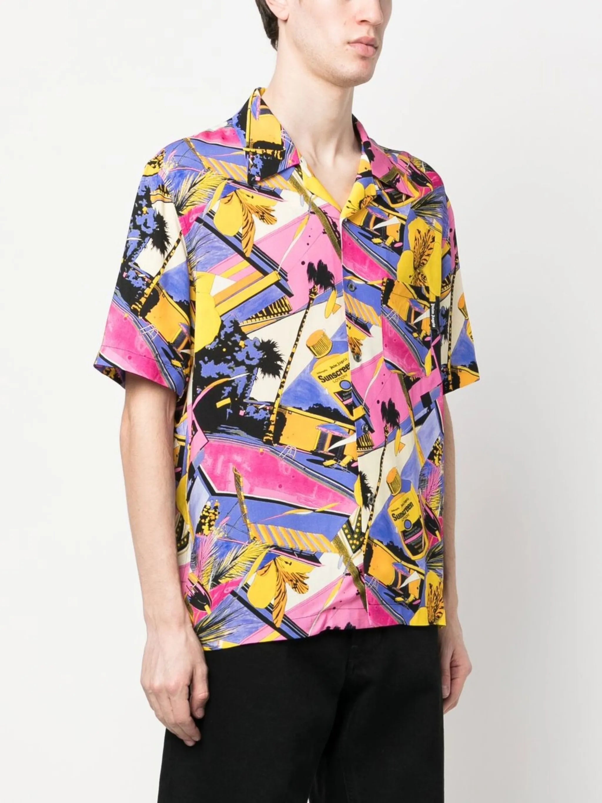 graphic-print bowling shirt
