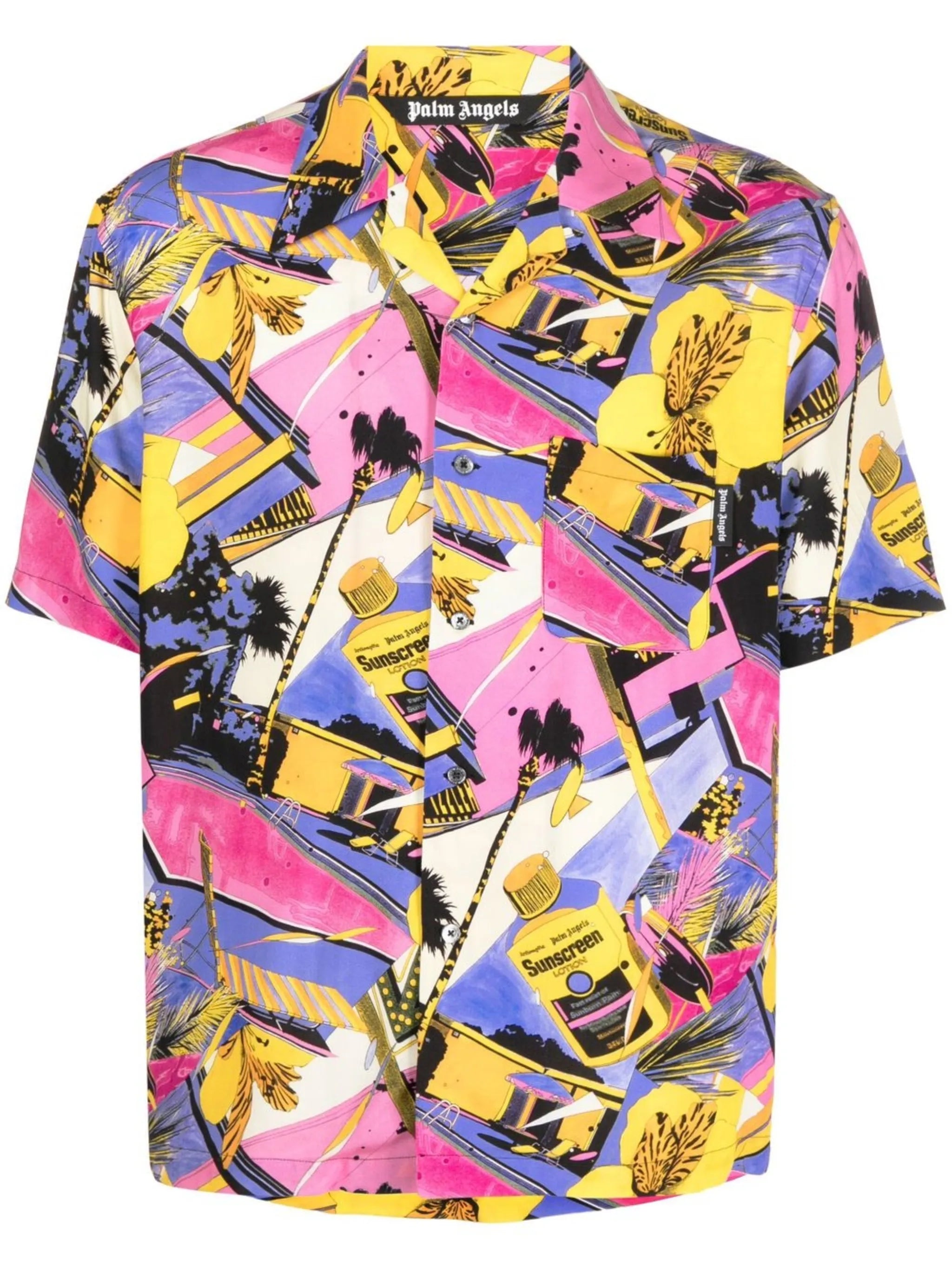 graphic-print bowling shirt