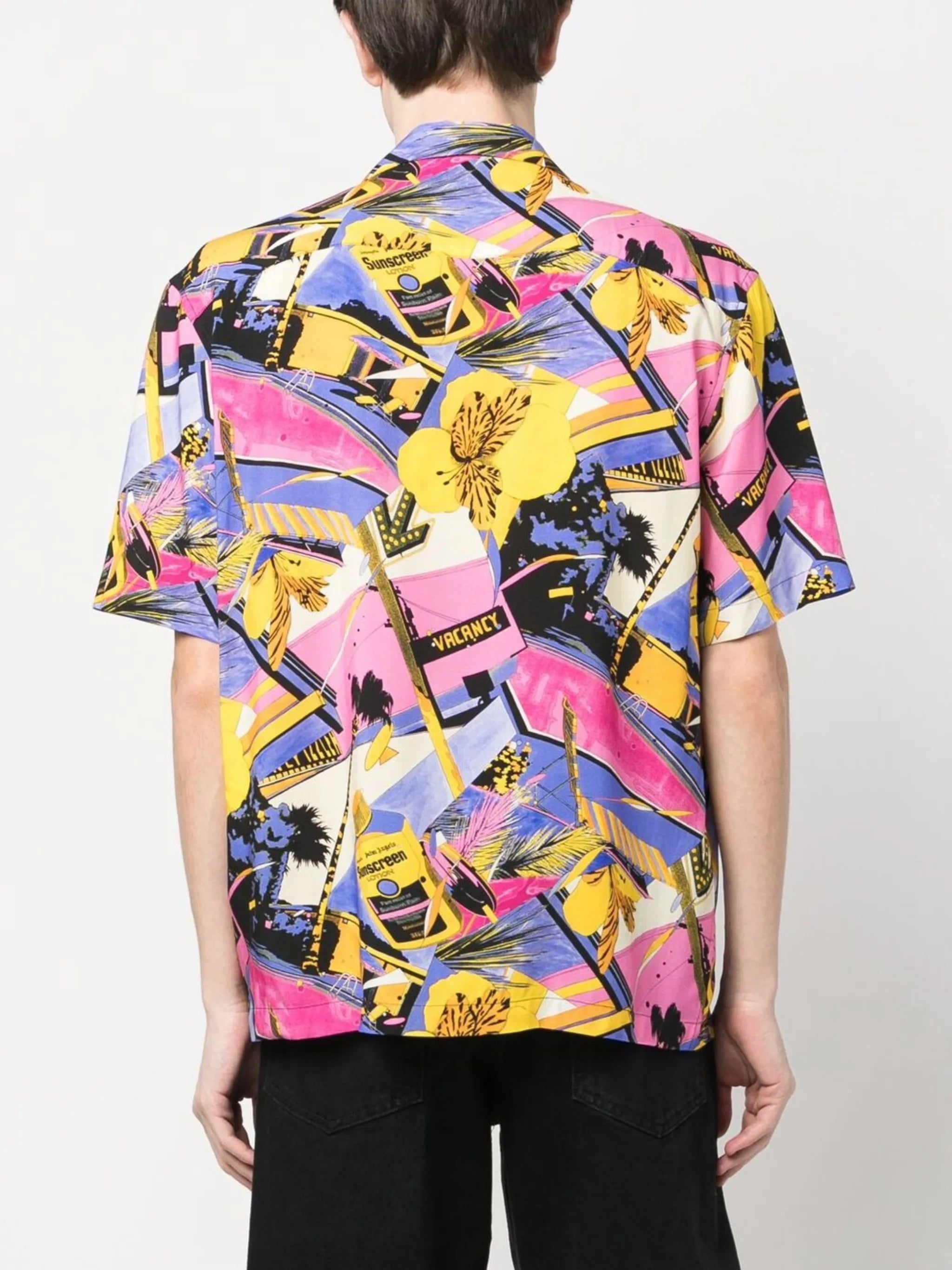 graphic-print bowling shirt
