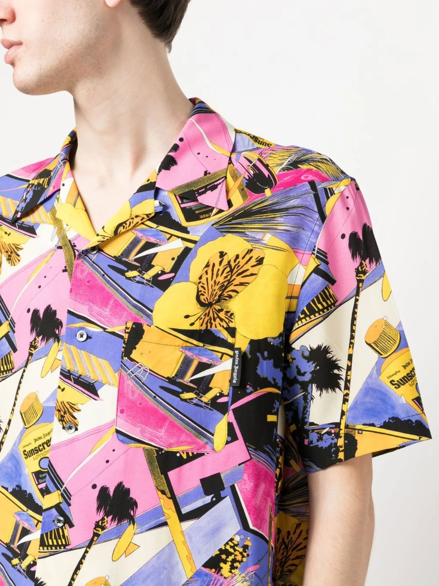 graphic-print bowling shirt