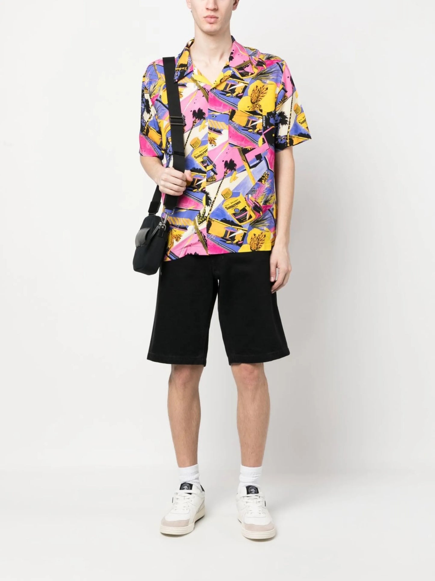 graphic-print bowling shirt