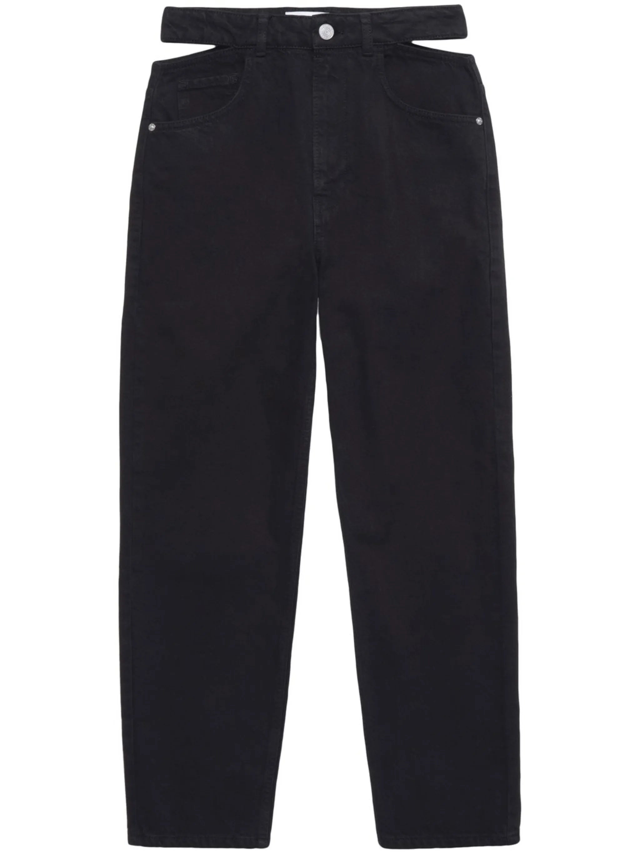 cut-out straight-leg jeans
