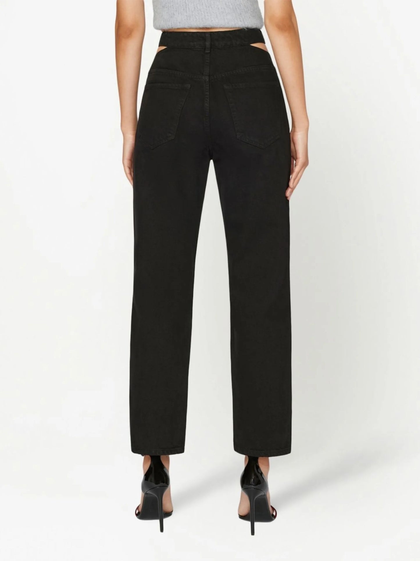 cut-out straight-leg jeans