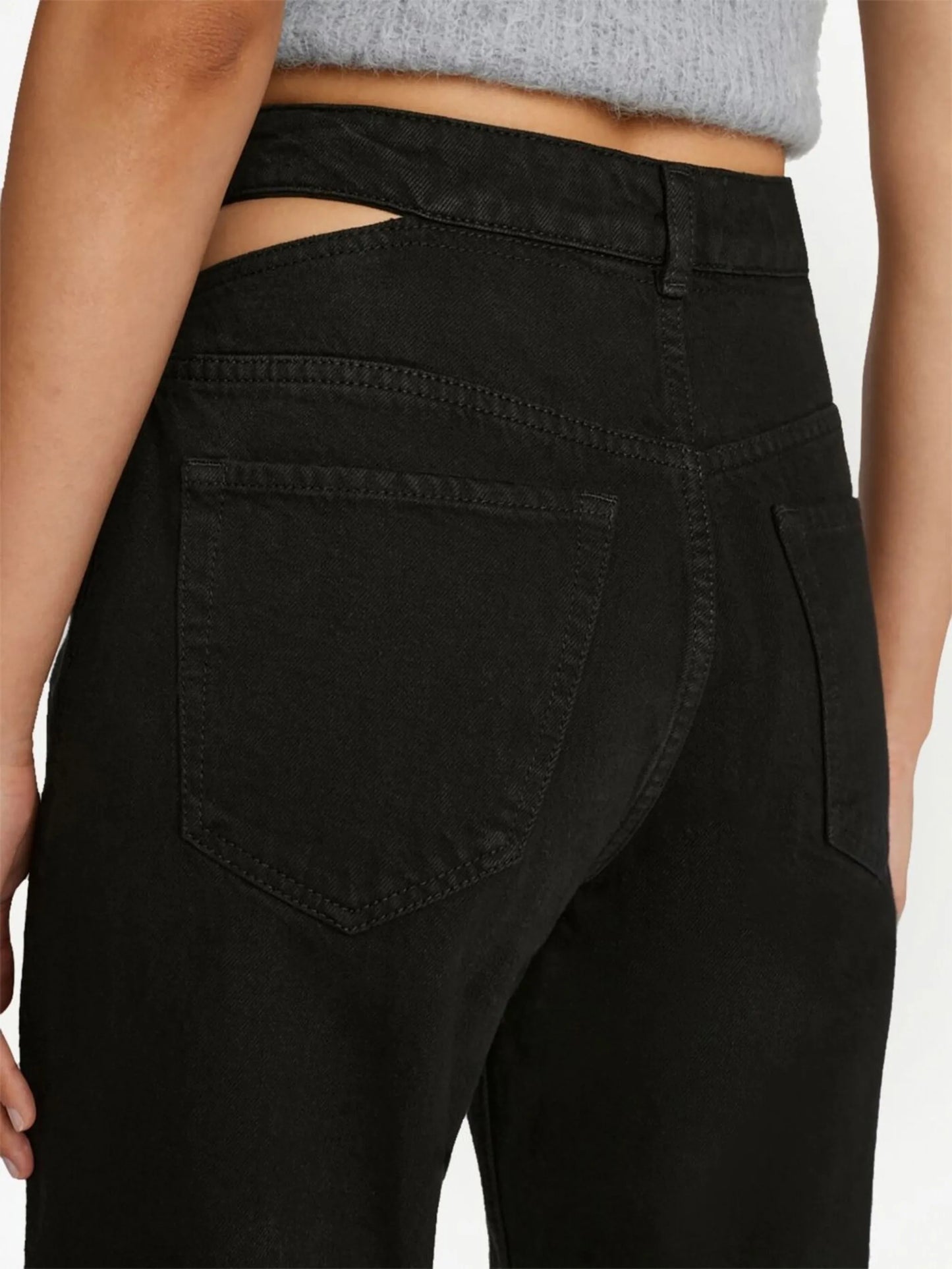 cut-out straight-leg jeans