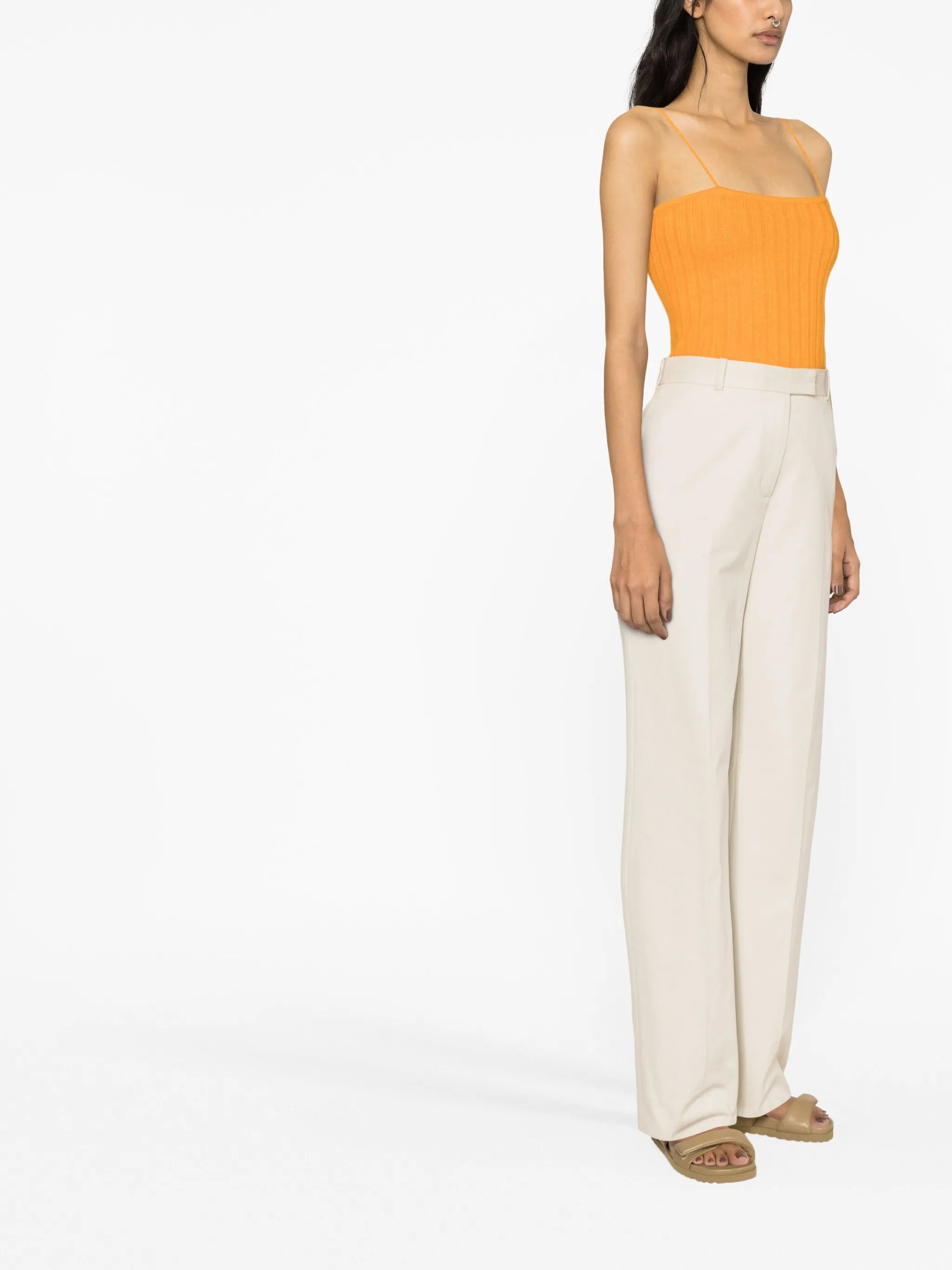 Barbro ribbed-knit cropped top