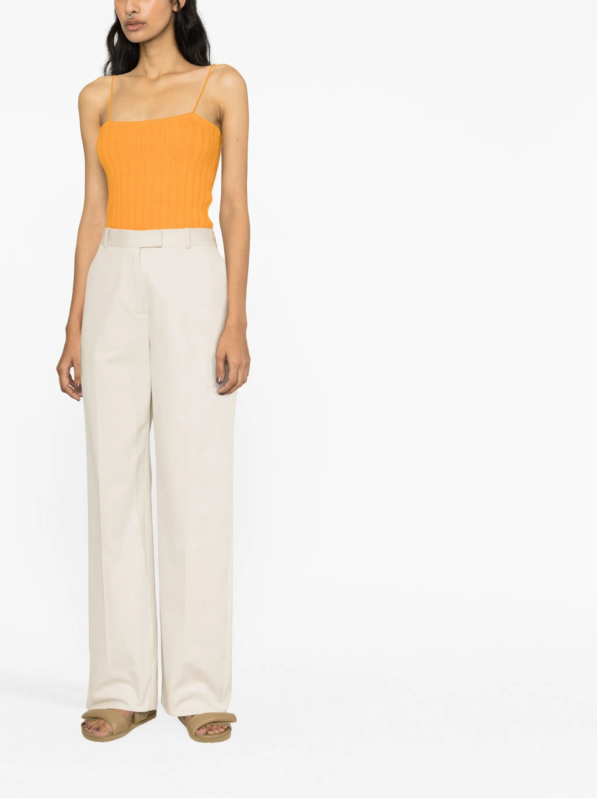 Barbro ribbed-knit cropped top