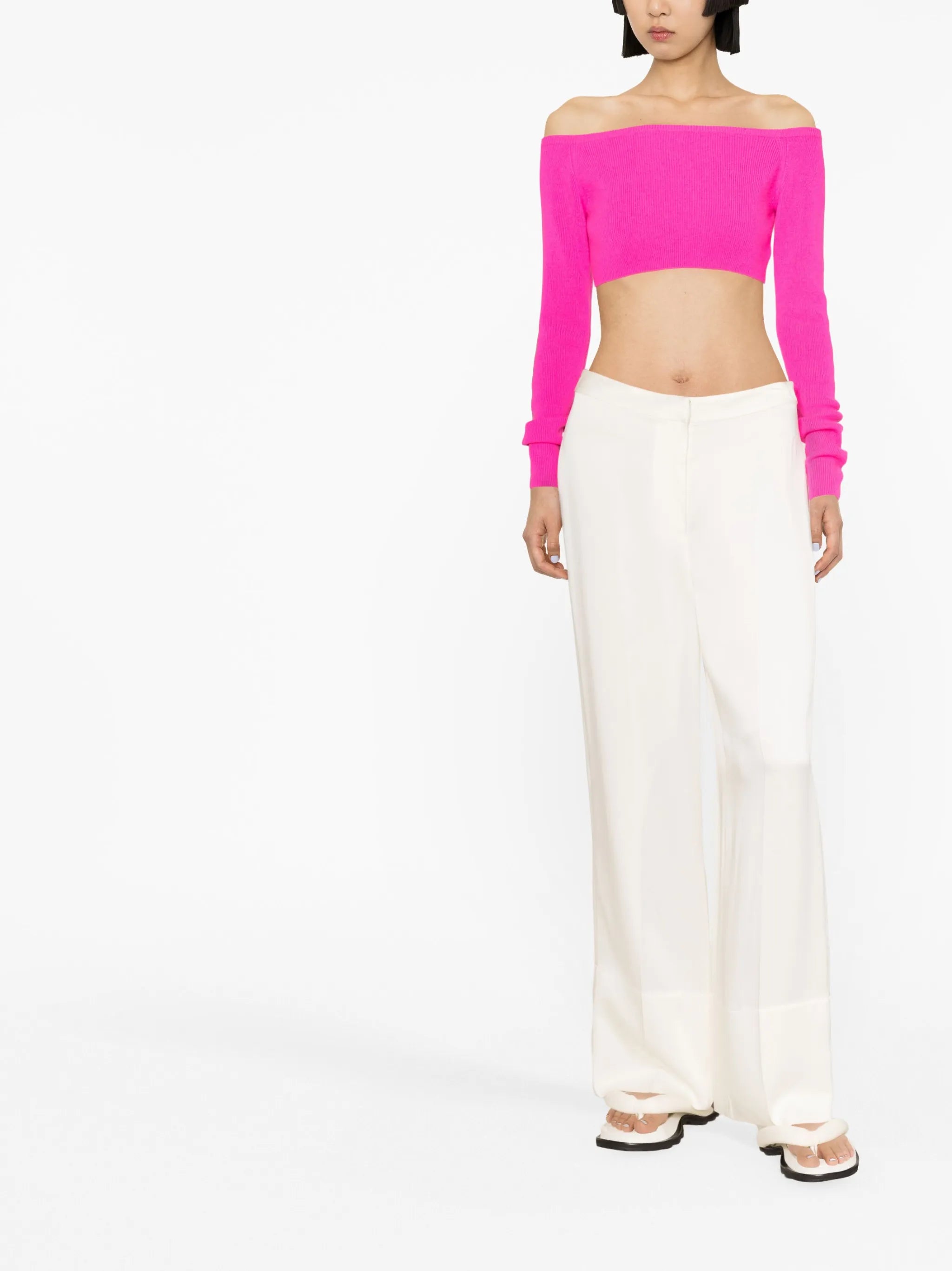 Gina ribbed-knit crop top