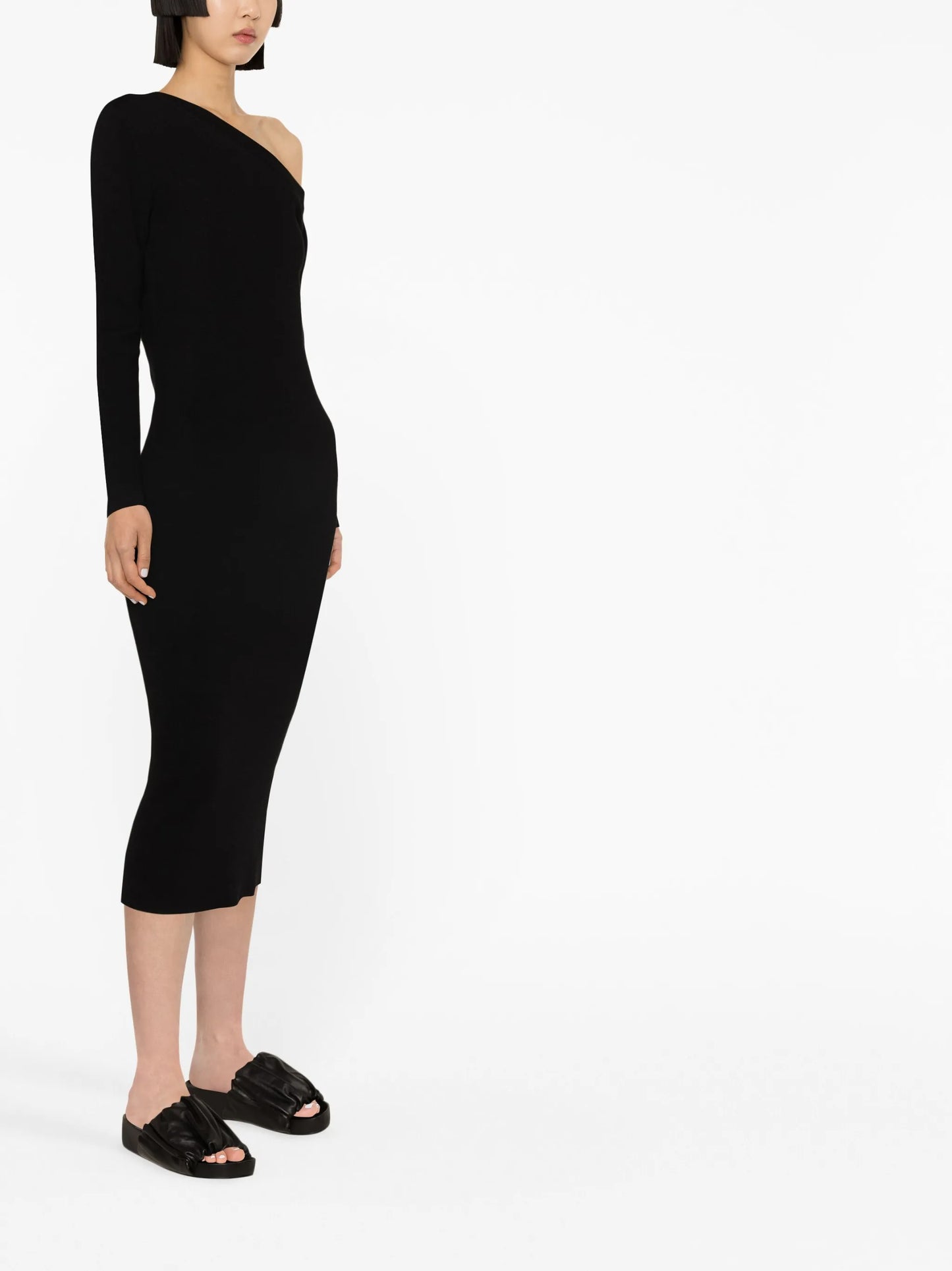 Kitty one-shoulder cashmere midi dress
