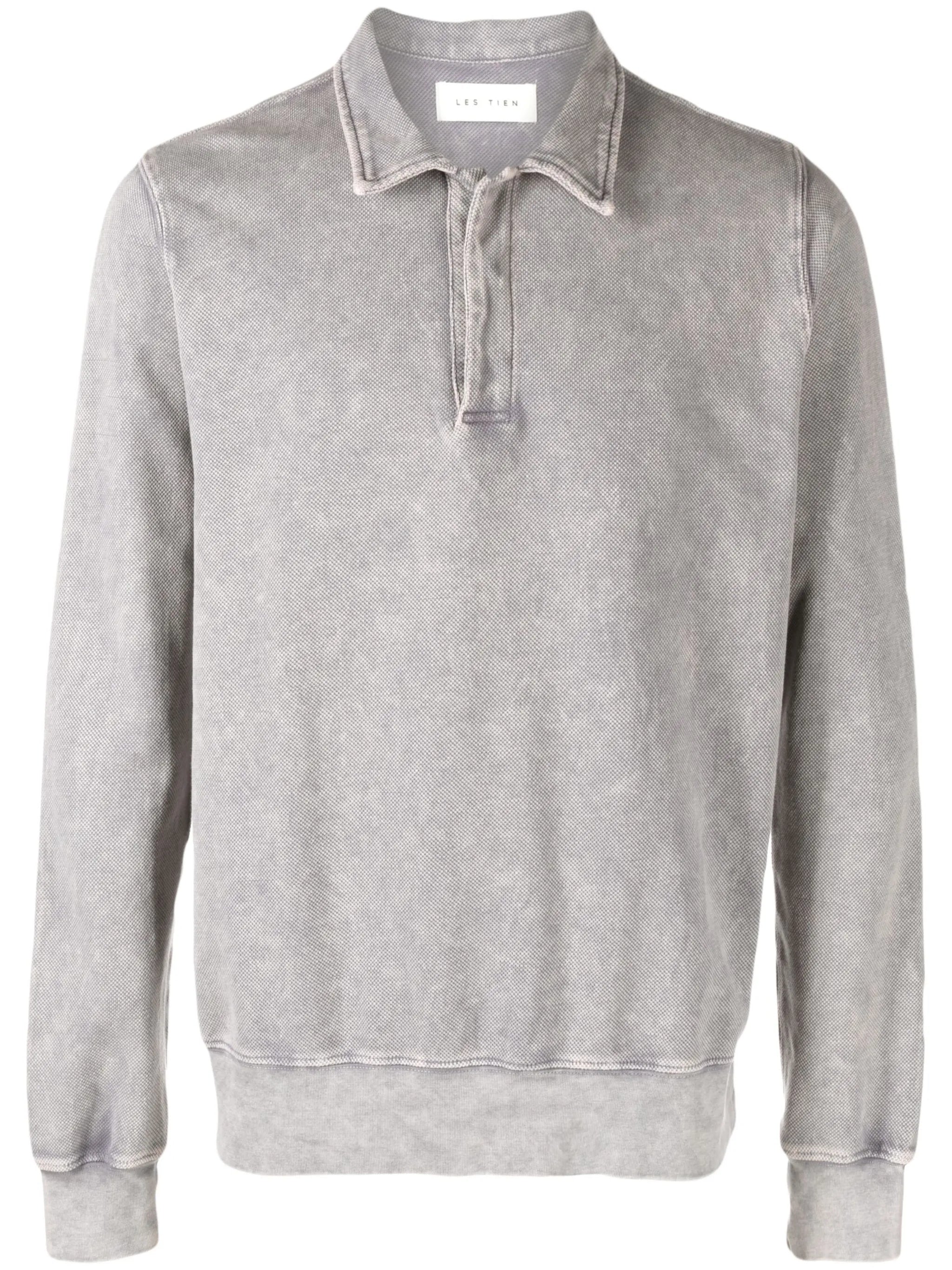faded long-sleeved polo shirt