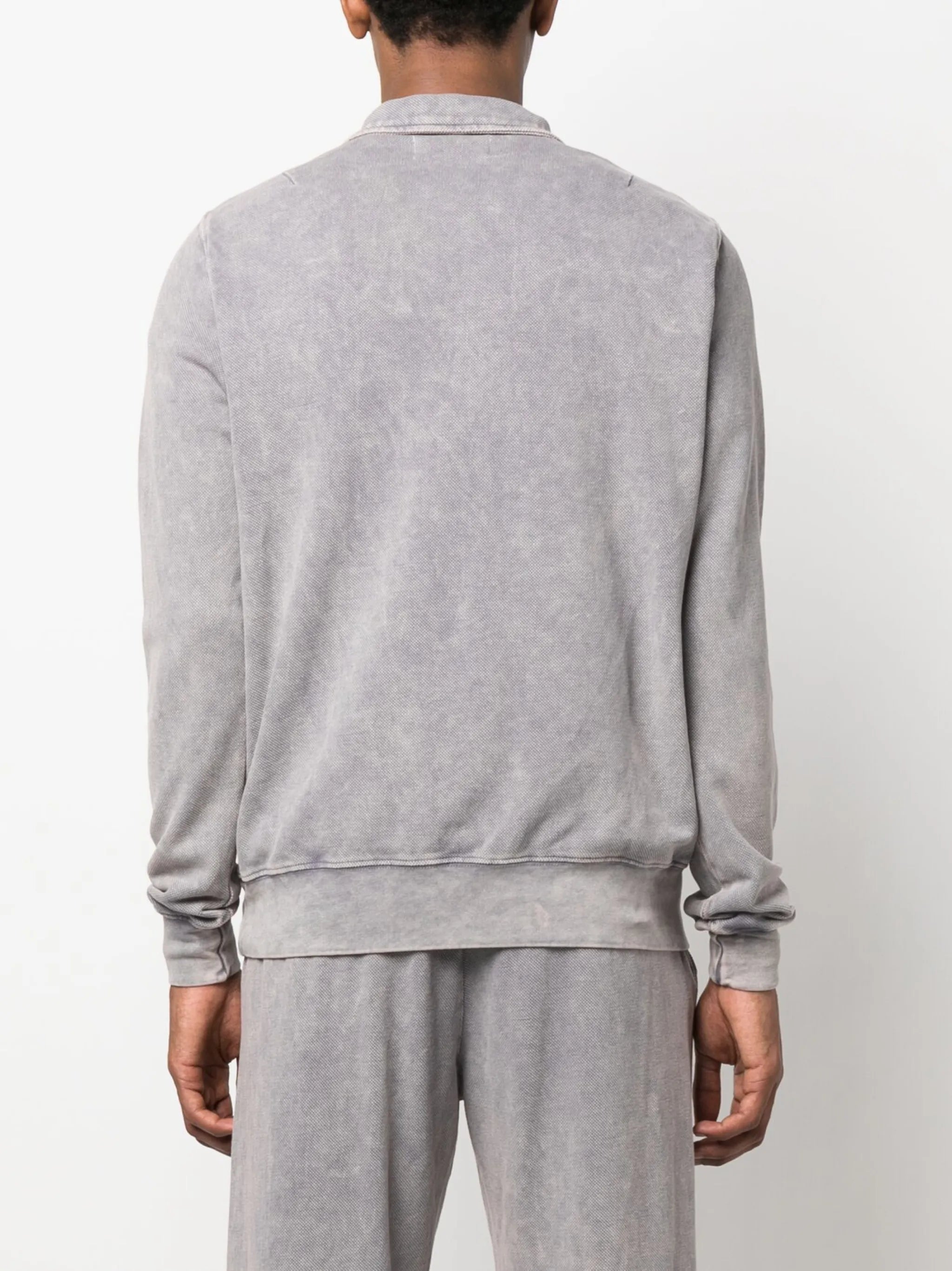 faded long-sleeved polo shirt