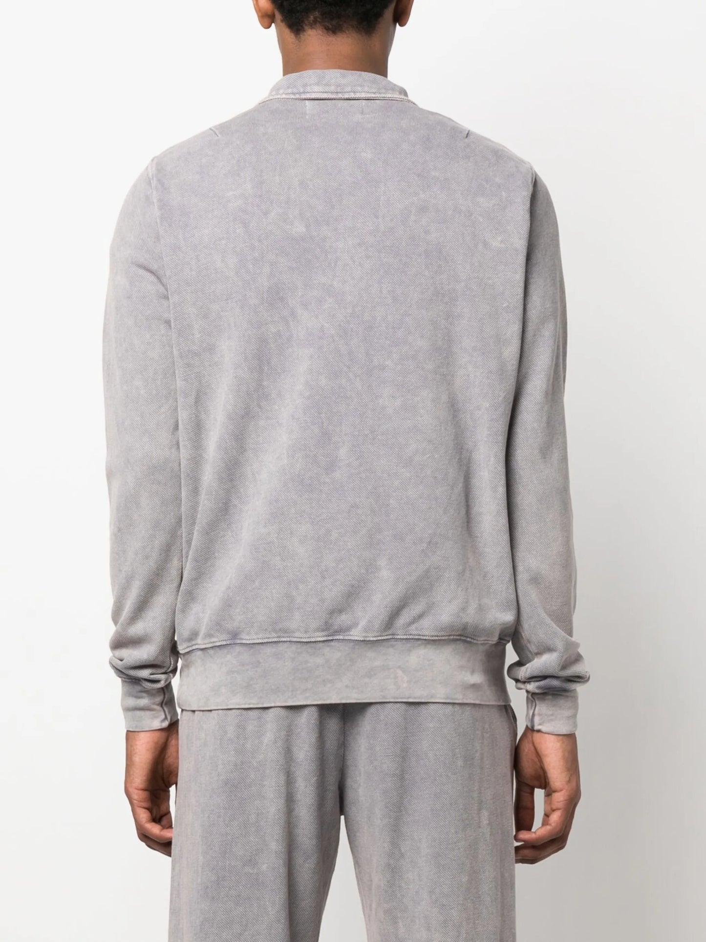 faded long-sleeved polo shirt