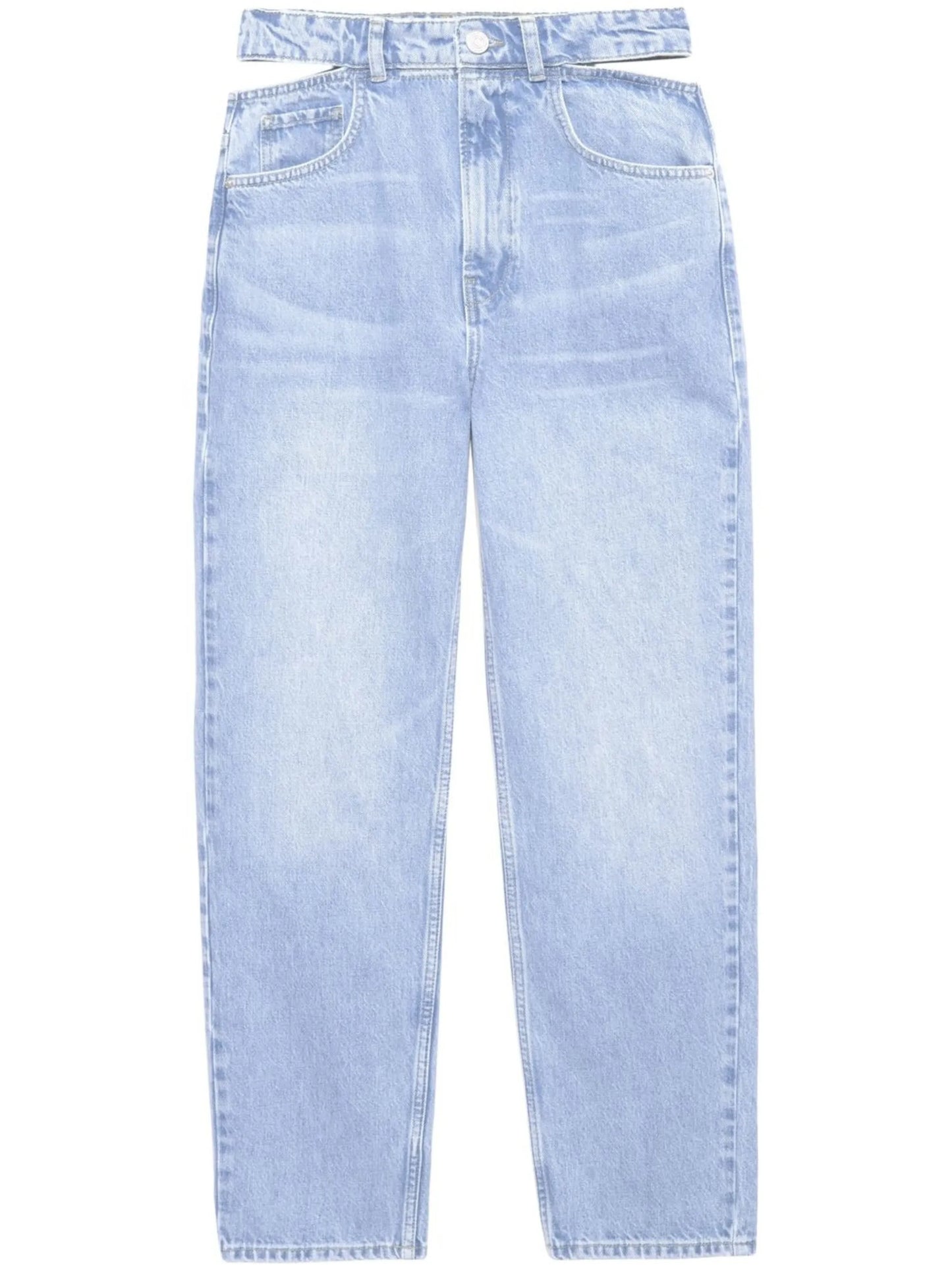 cut-out straight-leg jeans