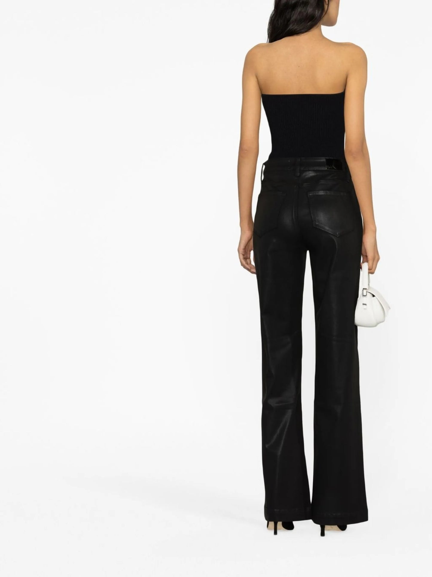 Leenah coated wide-leg jeans