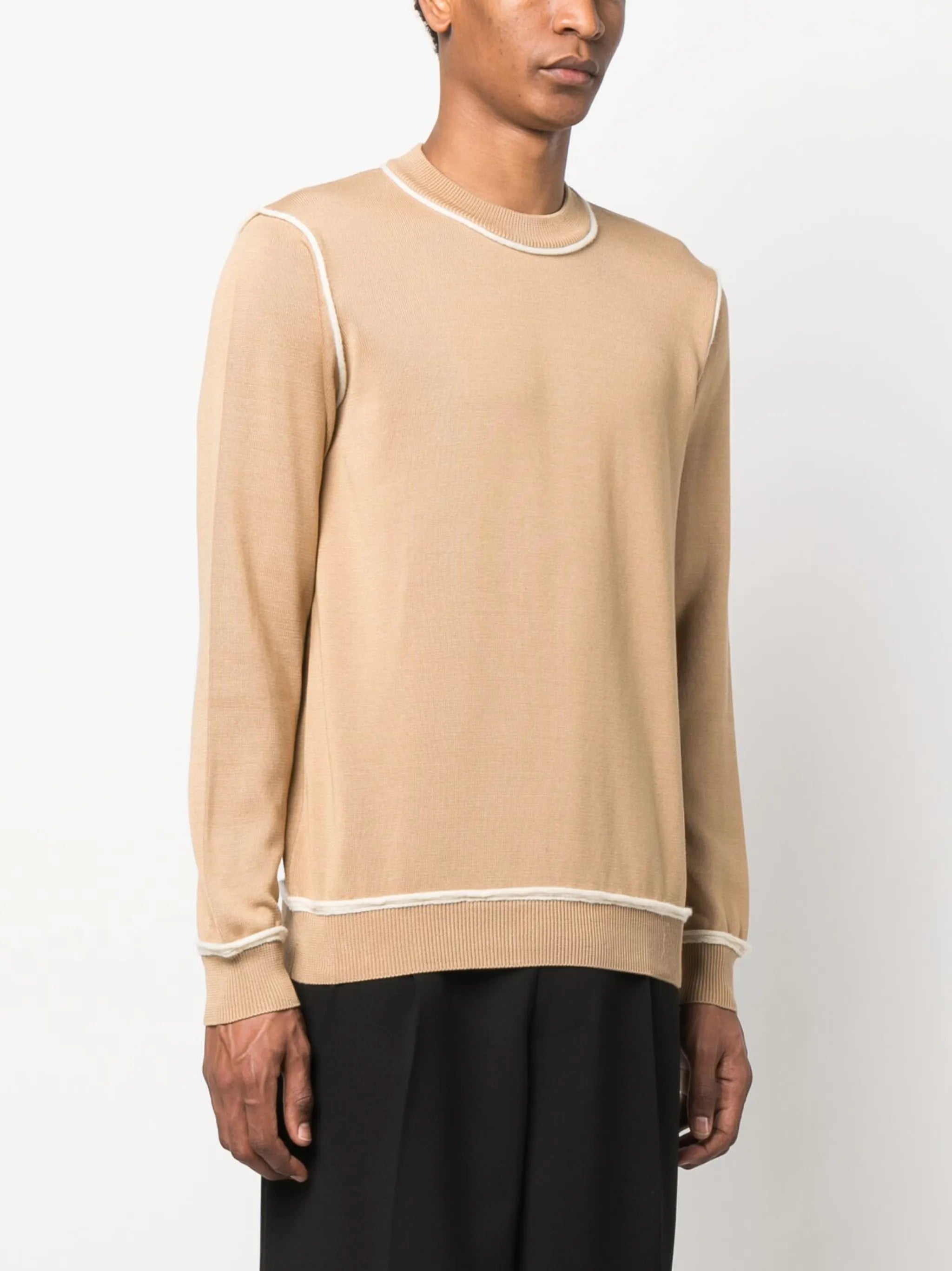 Beckett contrast-trim cotton-blend jumper
