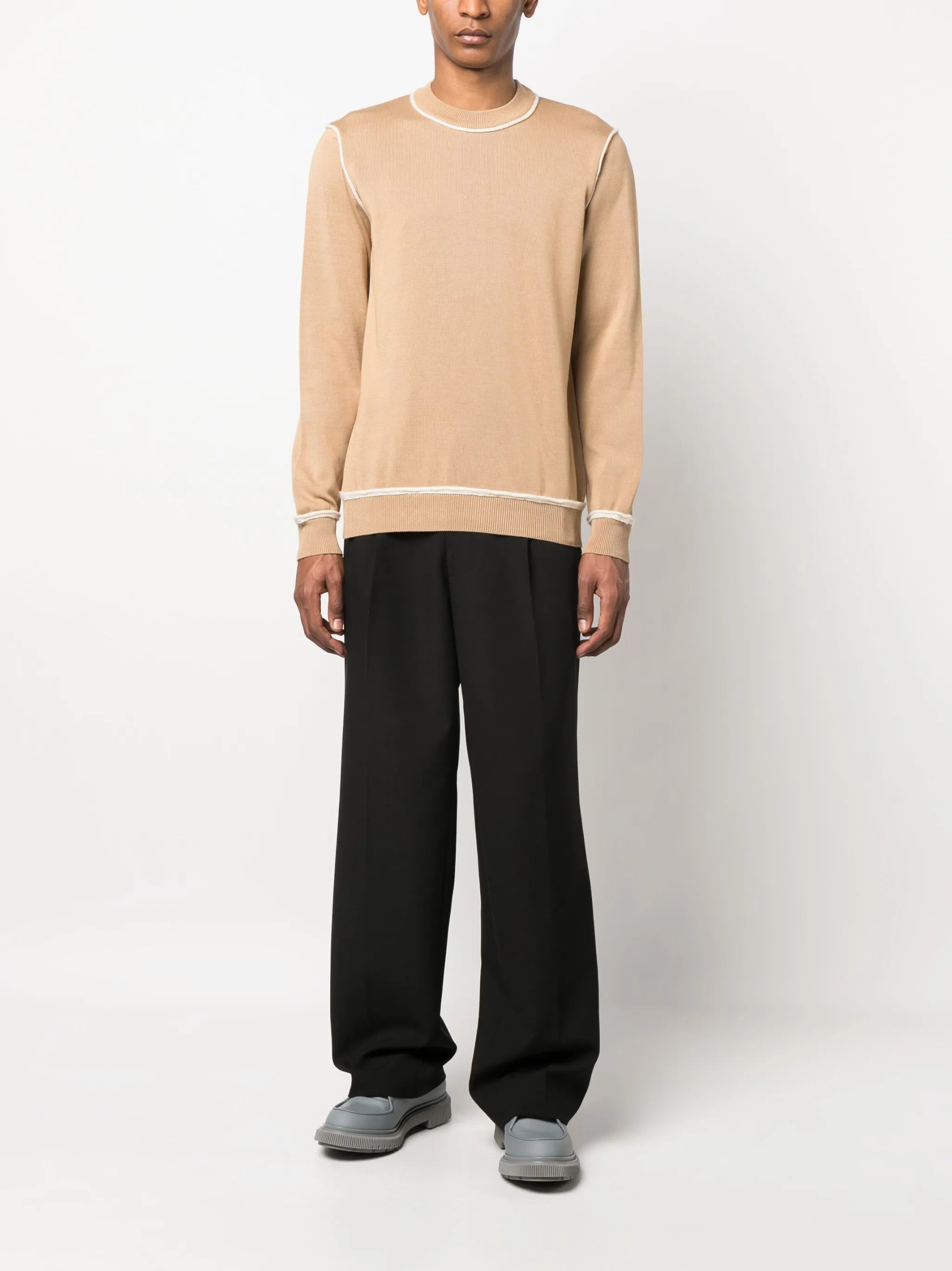 Beckett contrast-trim cotton-blend jumper