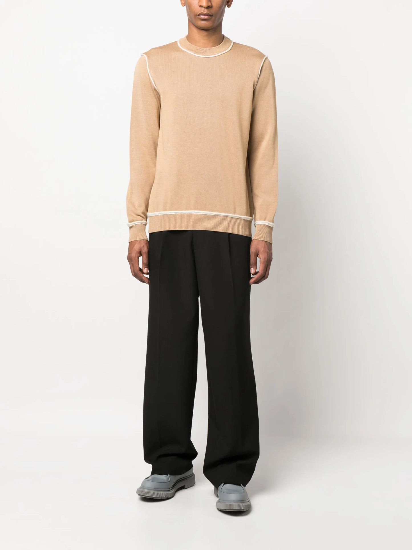 Beckett contrast-trim cotton-blend jumper