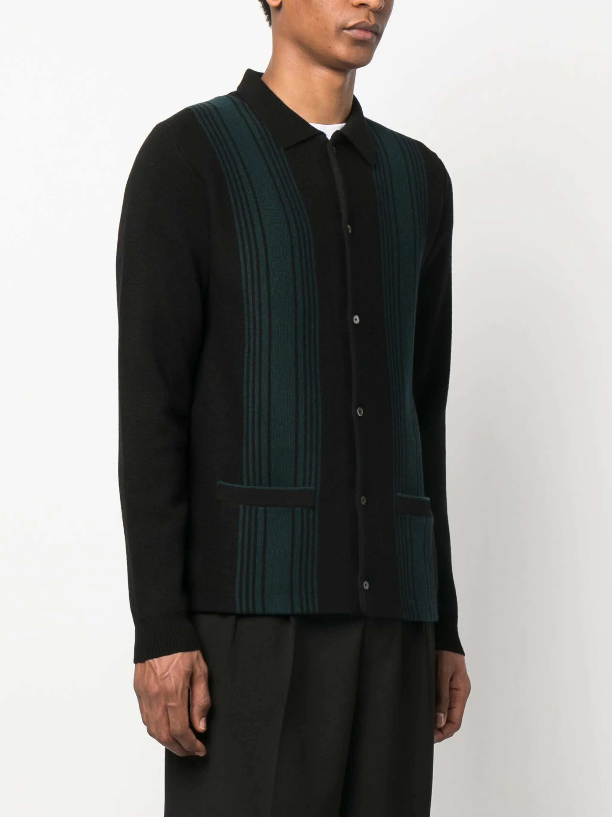 striped knit merino cardigan