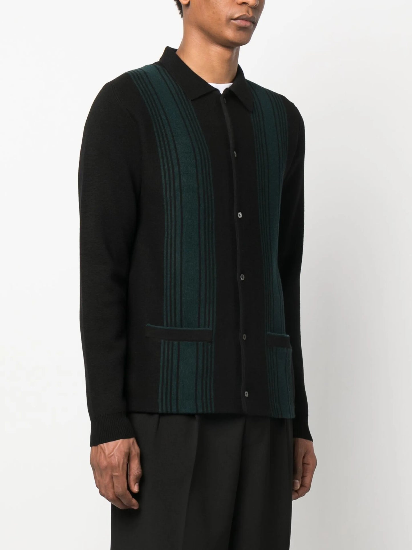 striped knit merino cardigan